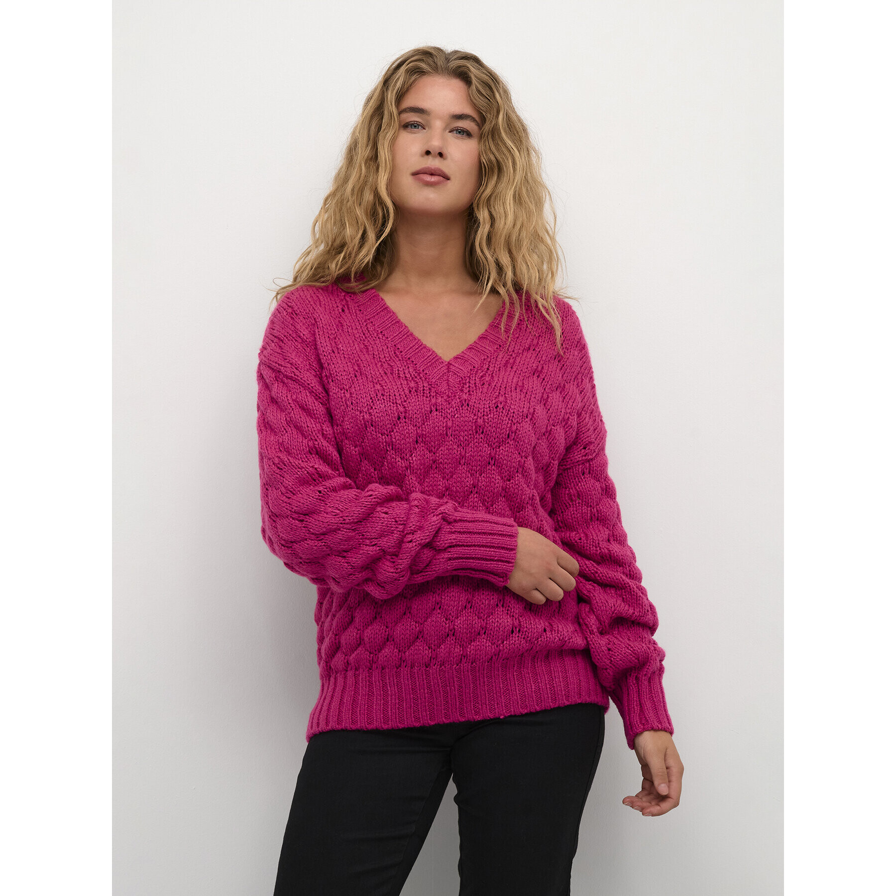 Kaffe Пуловер Katinka 10507747 Розов Loose Fit - Pepit.bg
