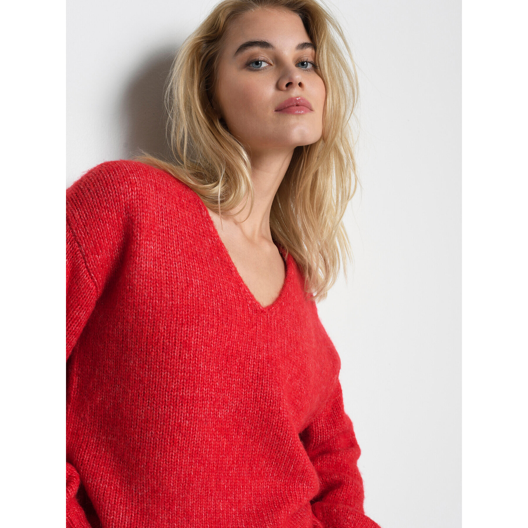 Kaffe Пуловер Sarla 10506829 Червен Loose Fit - Pepit.bg
