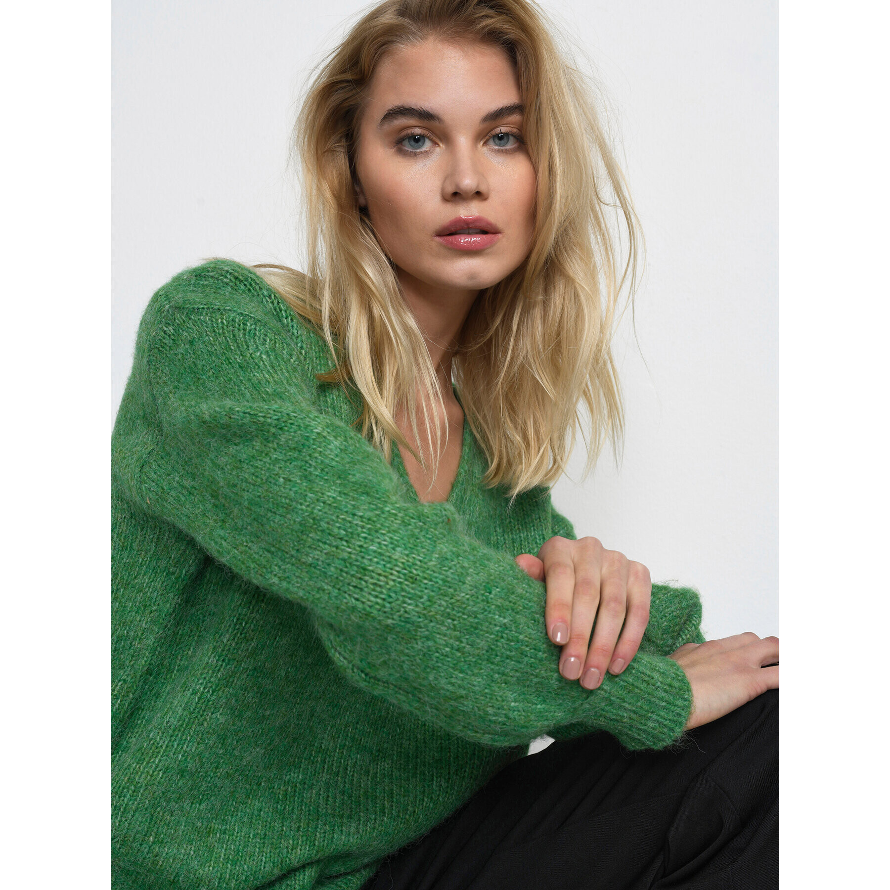 Kaffe Пуловер Sarla 10506829 Зелен Loose Fit - Pepit.bg