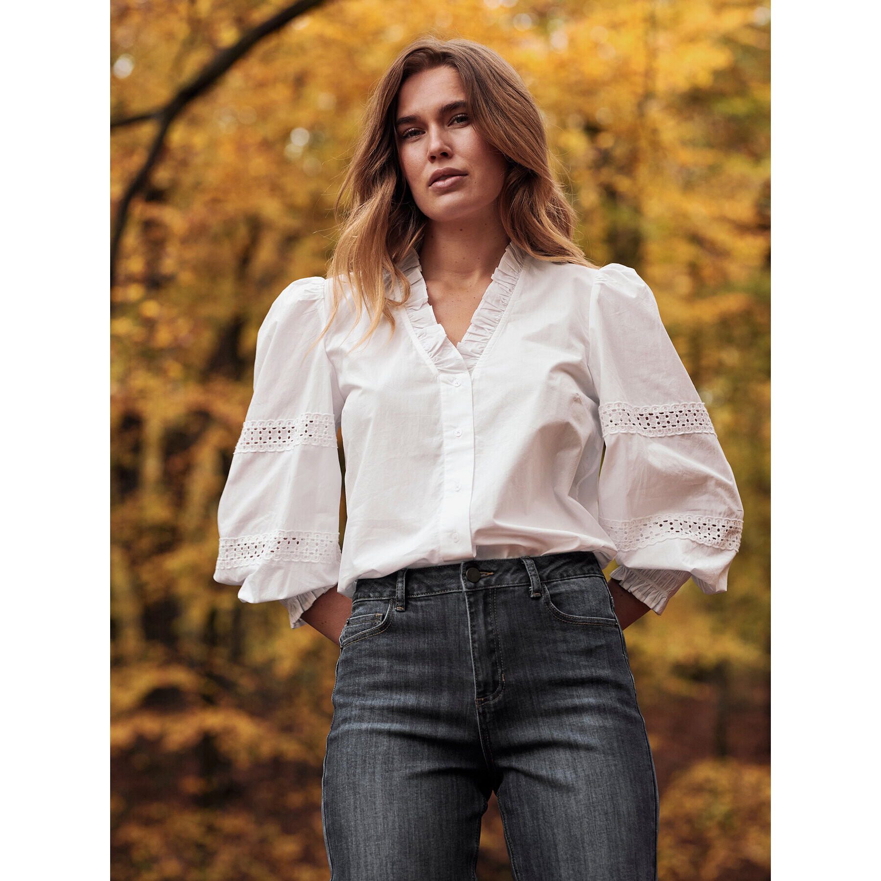 Kaffe Риза Liannah 10506673 Бял Regular Fit - Pepit.bg