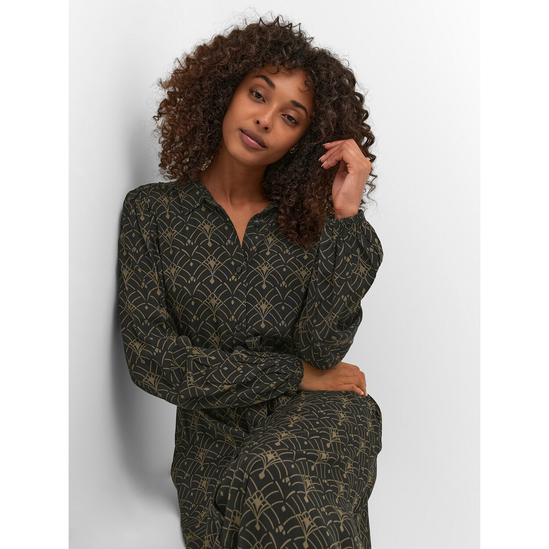 Kaffe Рокля тип риза Mira 10506917 Черен Regular Fit - Pepit.bg