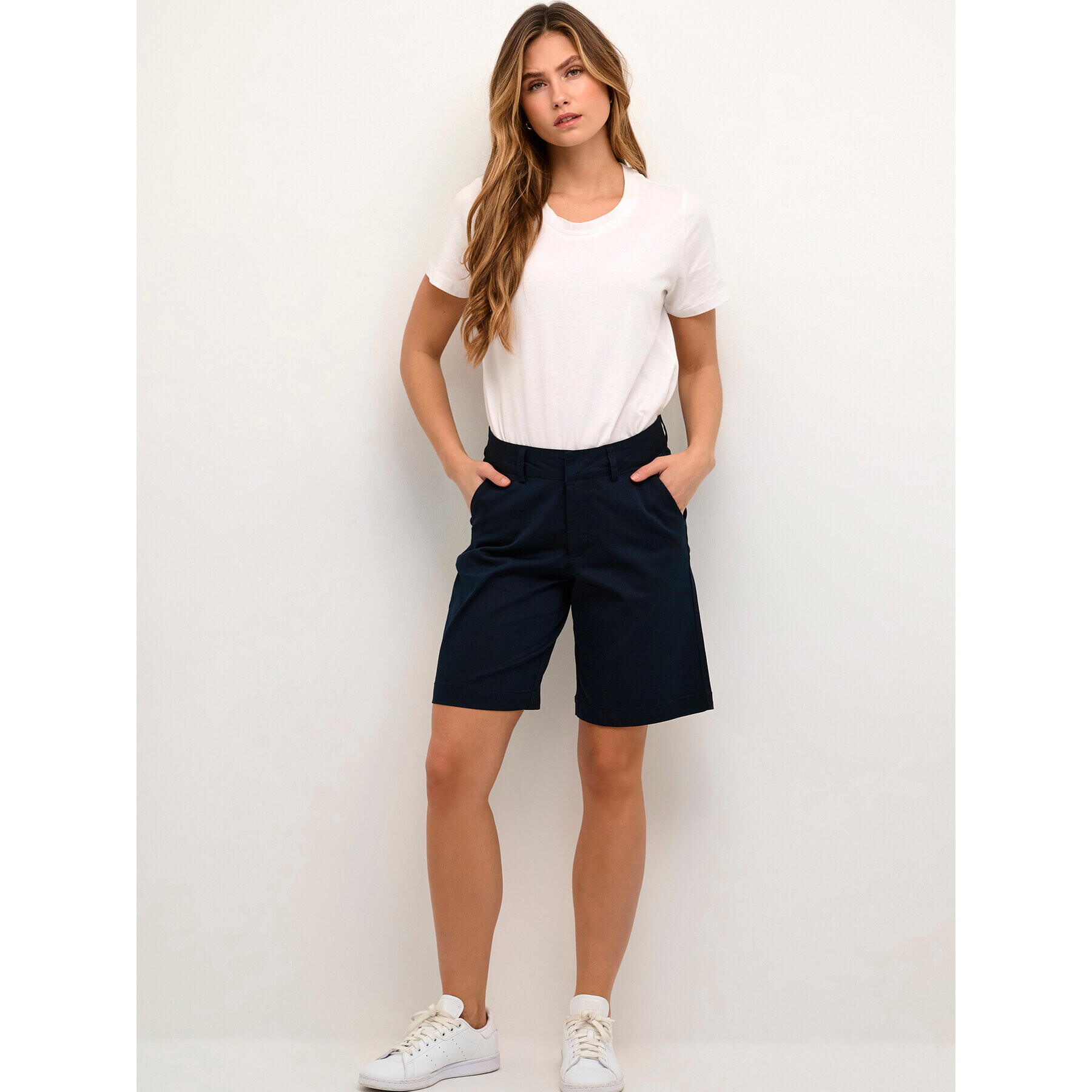 Kaffe Шорти от плат Lea 10505457 Тъмносин Regular Fit - Pepit.bg