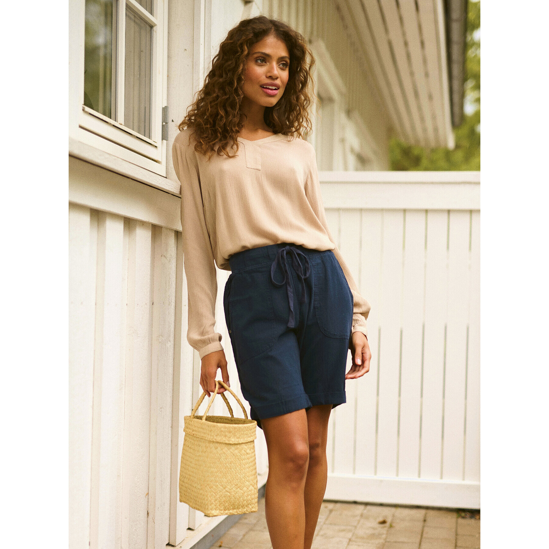 Kaffe Шорти от плат Naya 10504239 Тъмносин Regular Fit - Pepit.bg