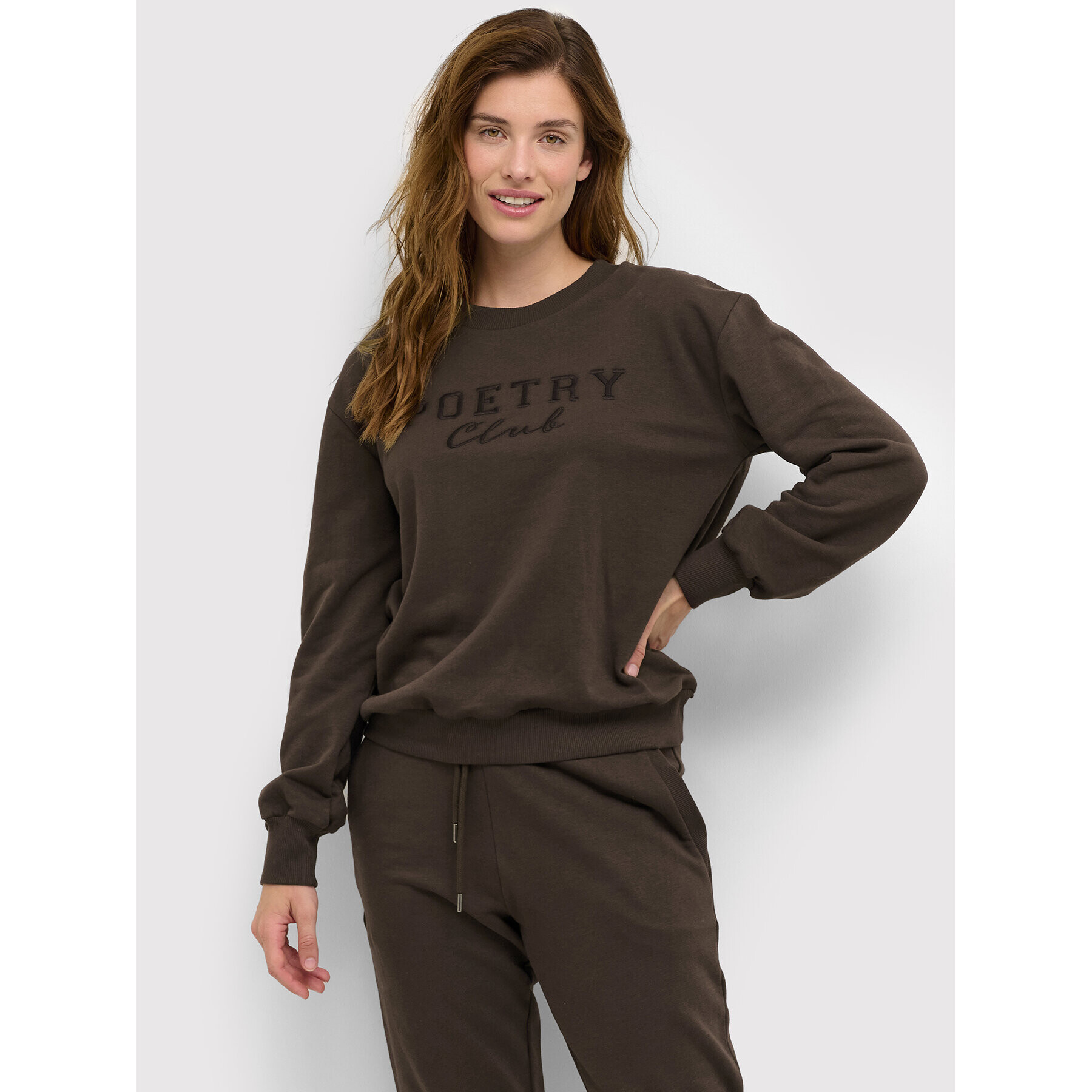 Kaffe Суитшърт Sirid 10506601 Кафяв Loose Fit - Pepit.bg