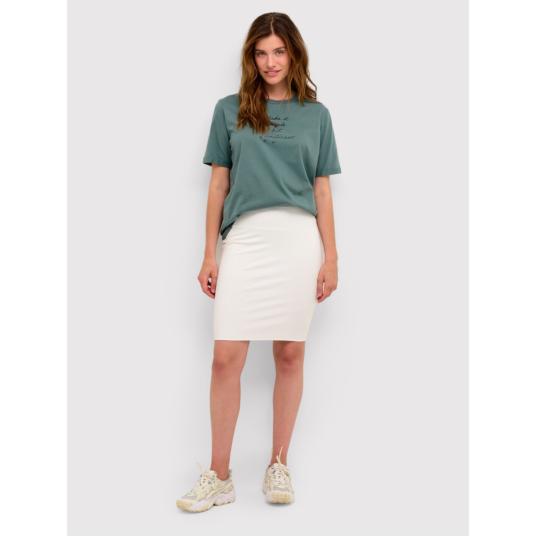 Kaffe Тишърт Jelena 10506645 Зелен Regular Fit - Pepit.bg