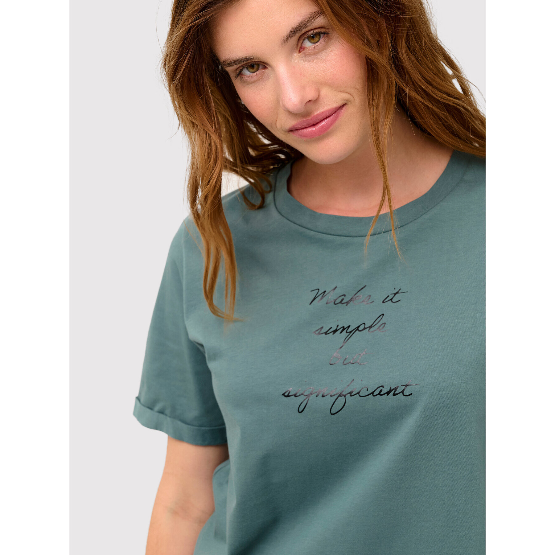 Kaffe Тишърт Jelena 10506645 Зелен Regular Fit - Pepit.bg