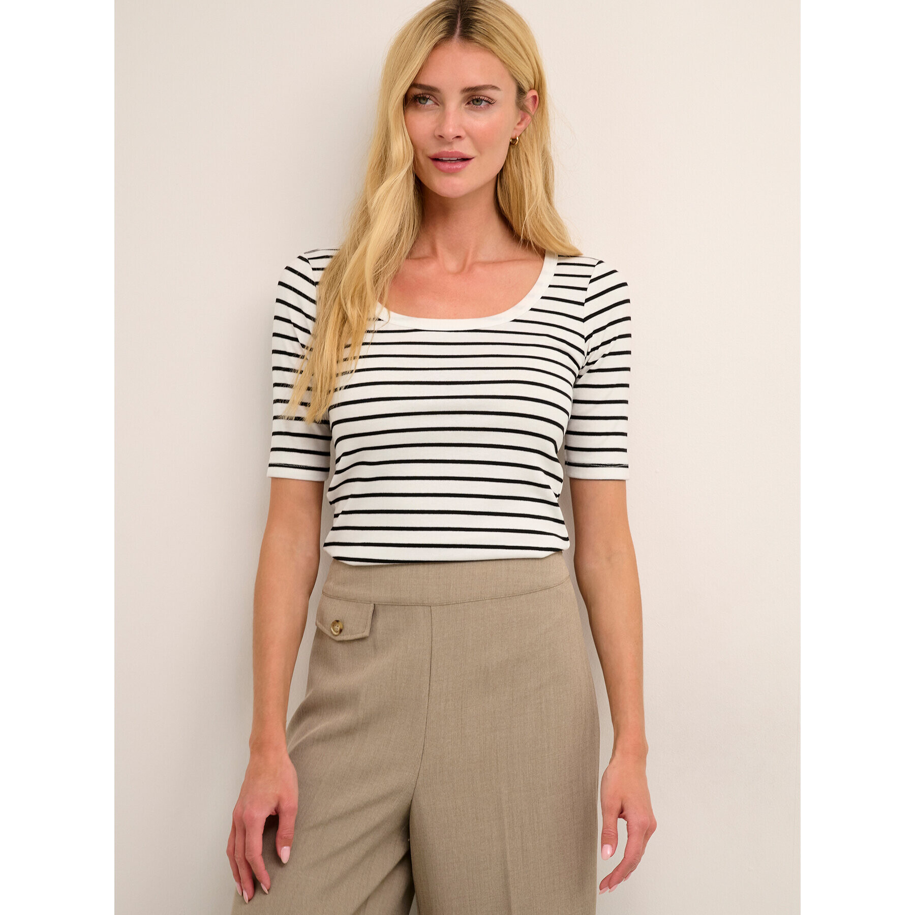 Kaffe Тишърт Jorina 10507273 Черен Slim Fit - Pepit.bg