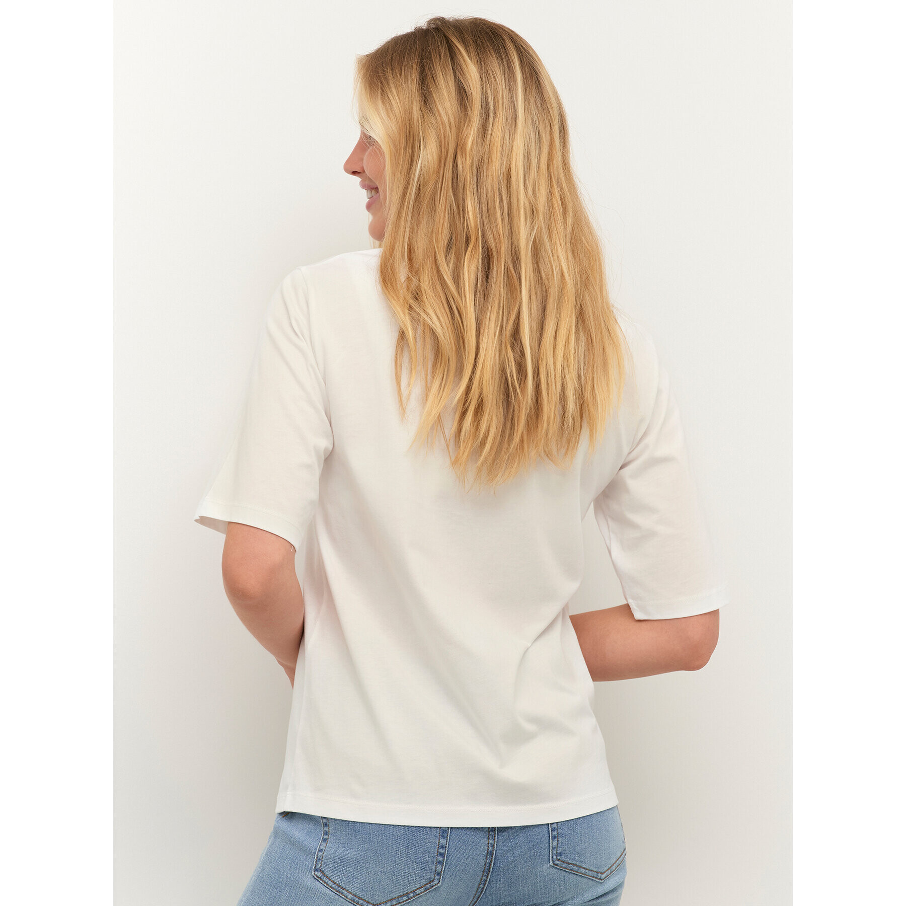 Kaffe Тишърт KAbloom 10507308 Бял Loose Fit - Pepit.bg