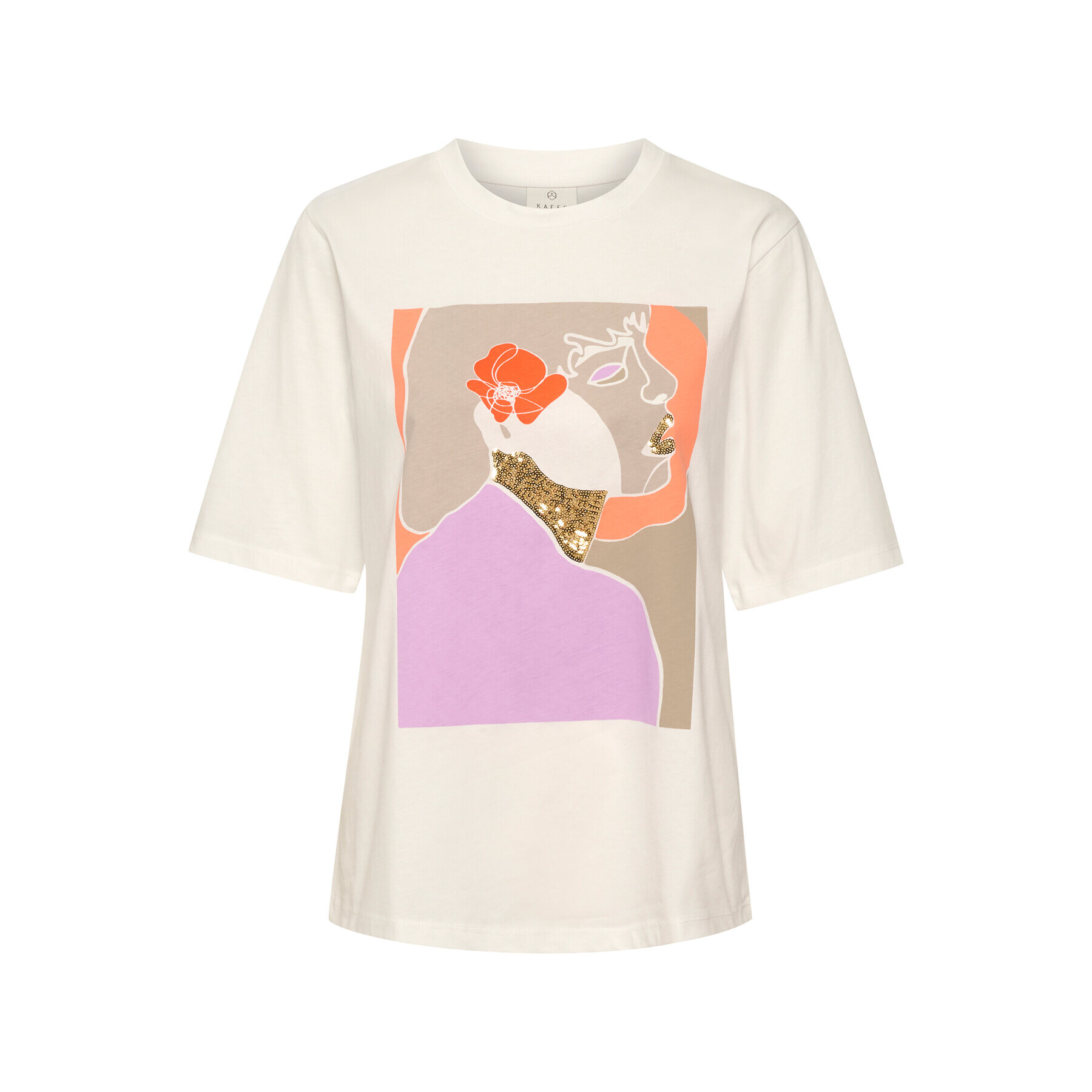 Kaffe Тишърт KAbloom 10507308 Бял Loose Fit - Pepit.bg