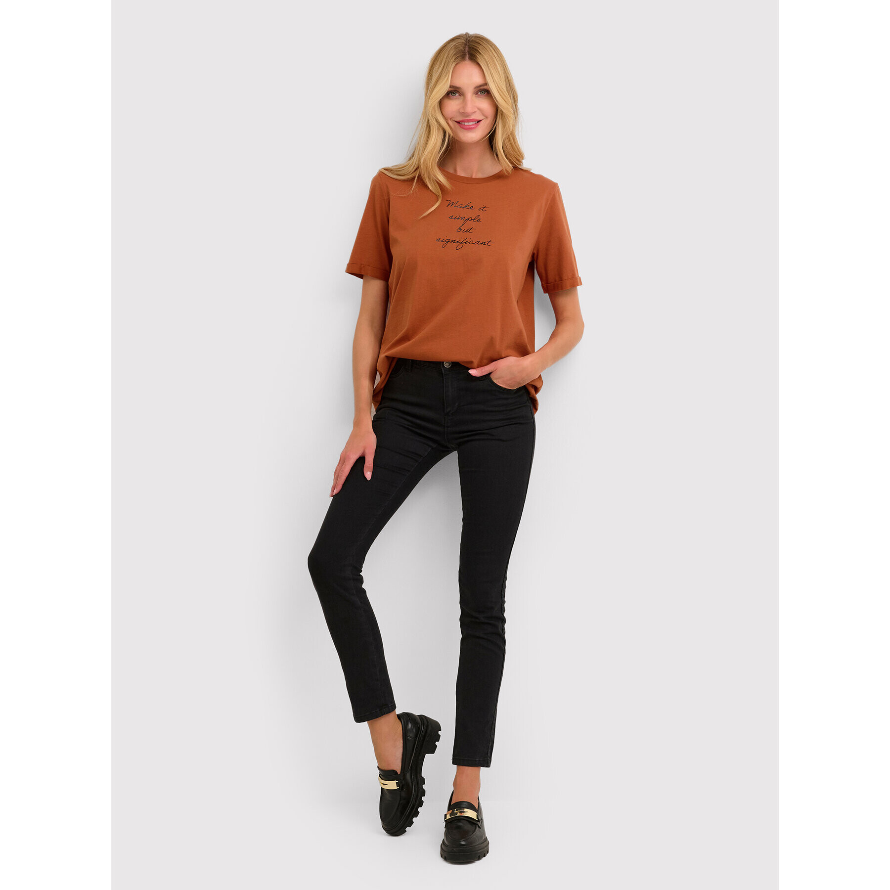 Kaffe Тишърт Kajelena 10506645 Оранжев Regular Fit - Pepit.bg
