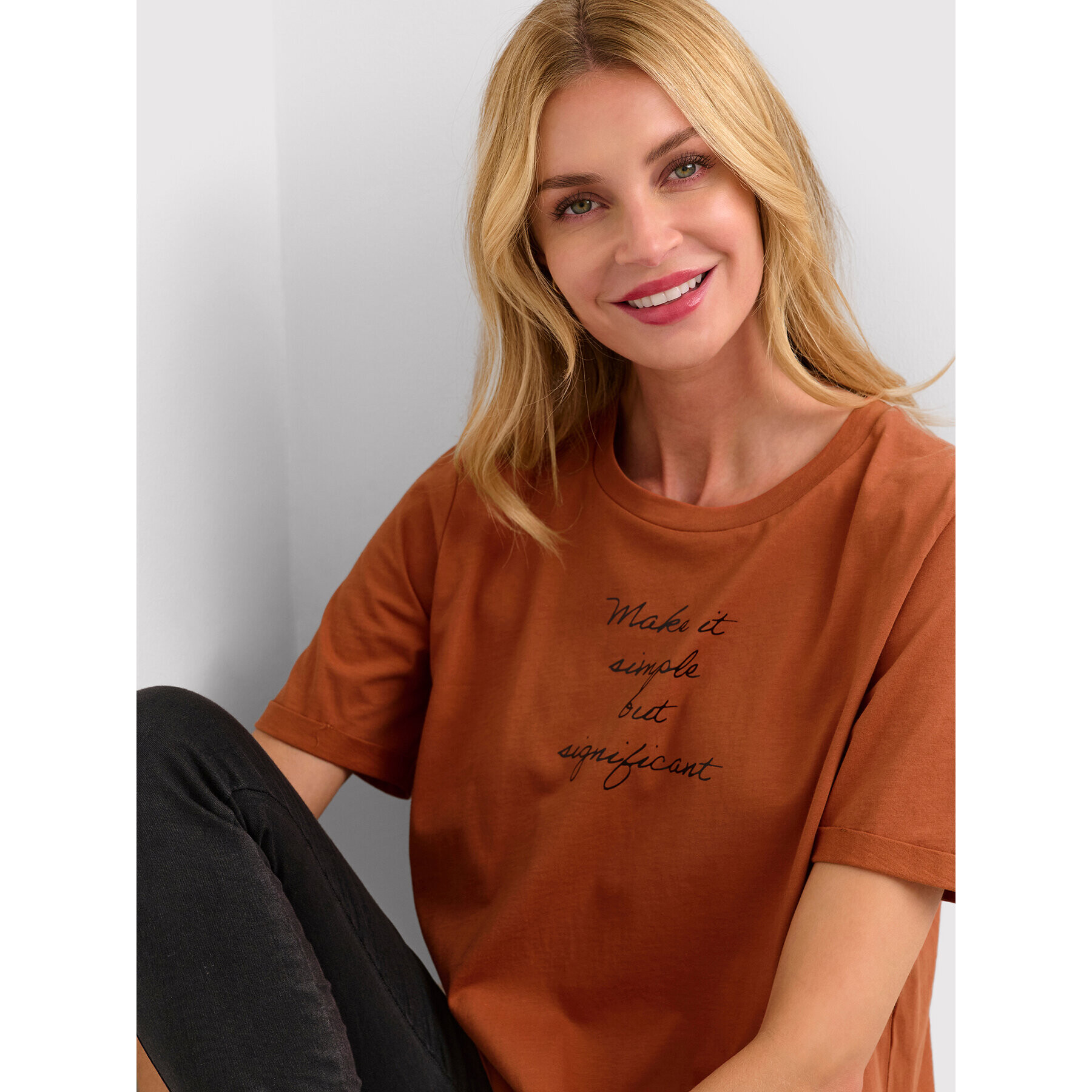 Kaffe Тишърт Kajelena 10506645 Оранжев Regular Fit - Pepit.bg
