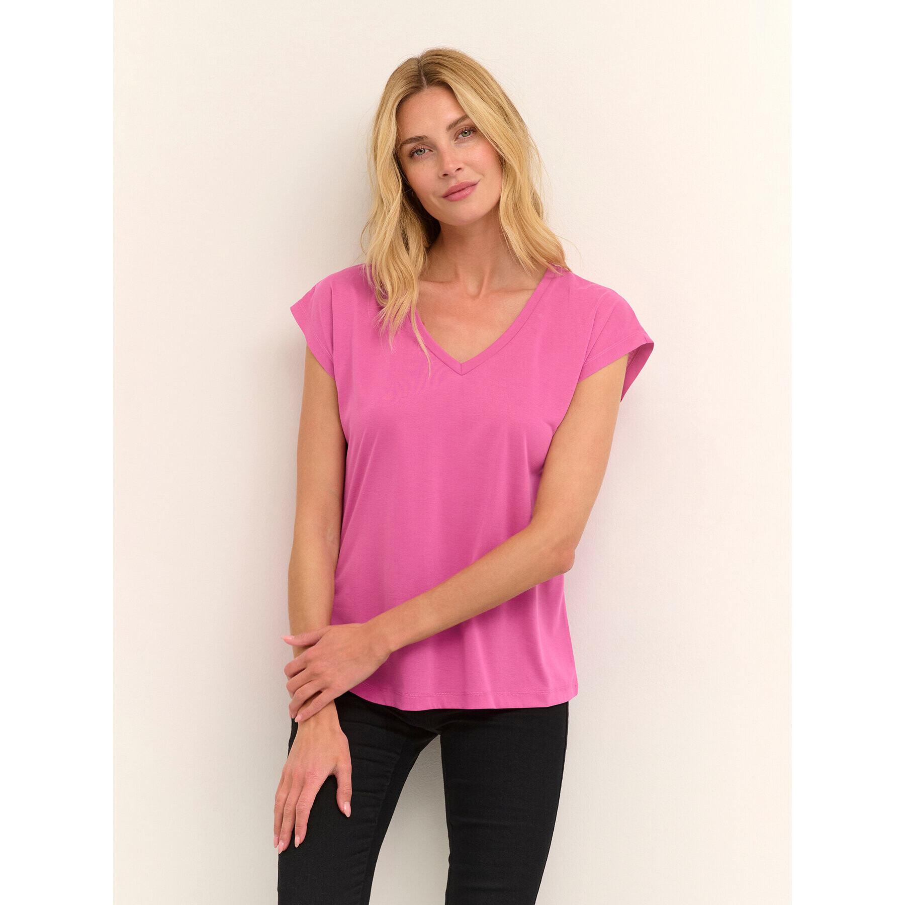Kaffe Тишърт Kalise 10504040 Розов Regular Fit - Pepit.bg