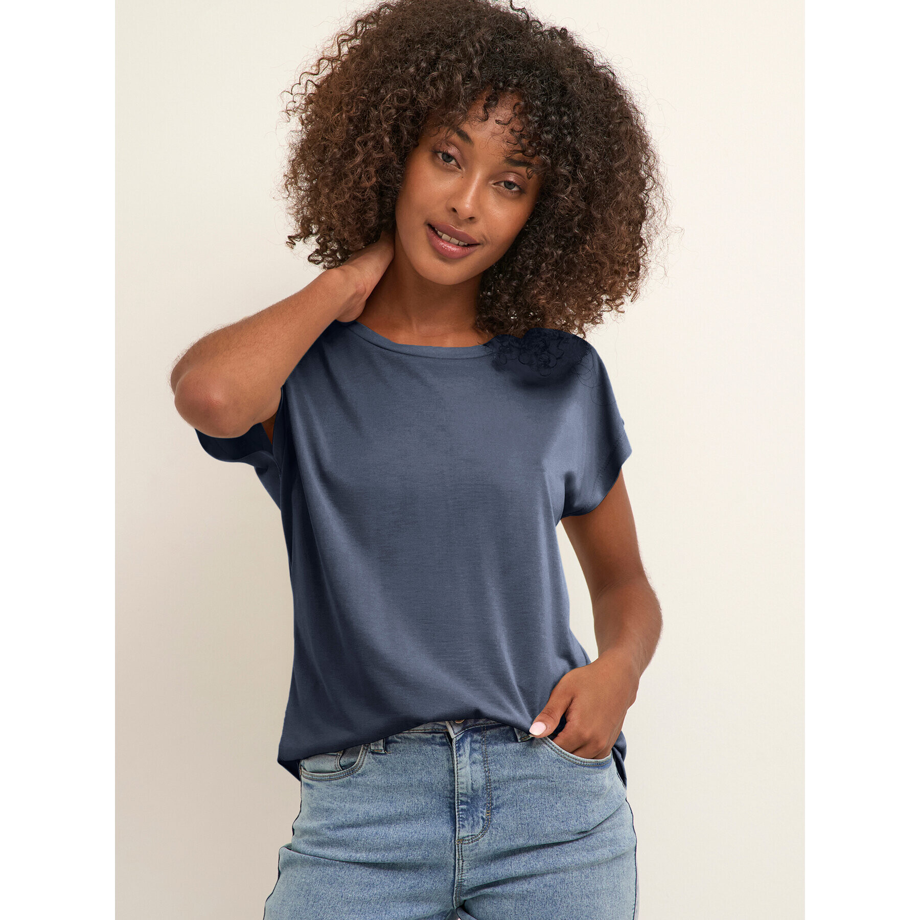 Kaffe Тишърт Kalise Marie 10506680 Син Loose Fit - Pepit.bg