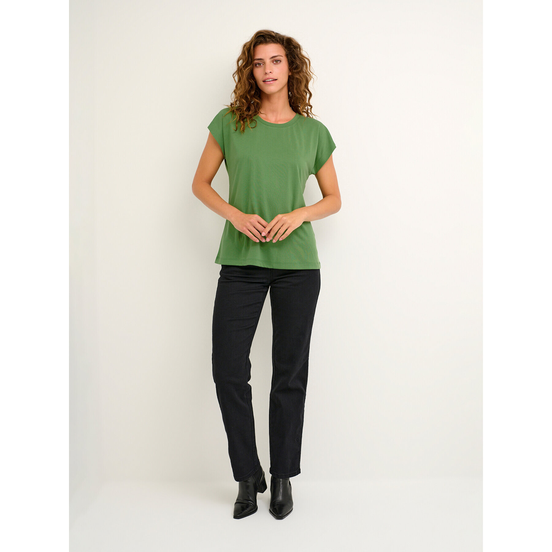 Kaffe Тишърт Kalise Marie 10506680 Зелен Regular Fit - Pepit.bg