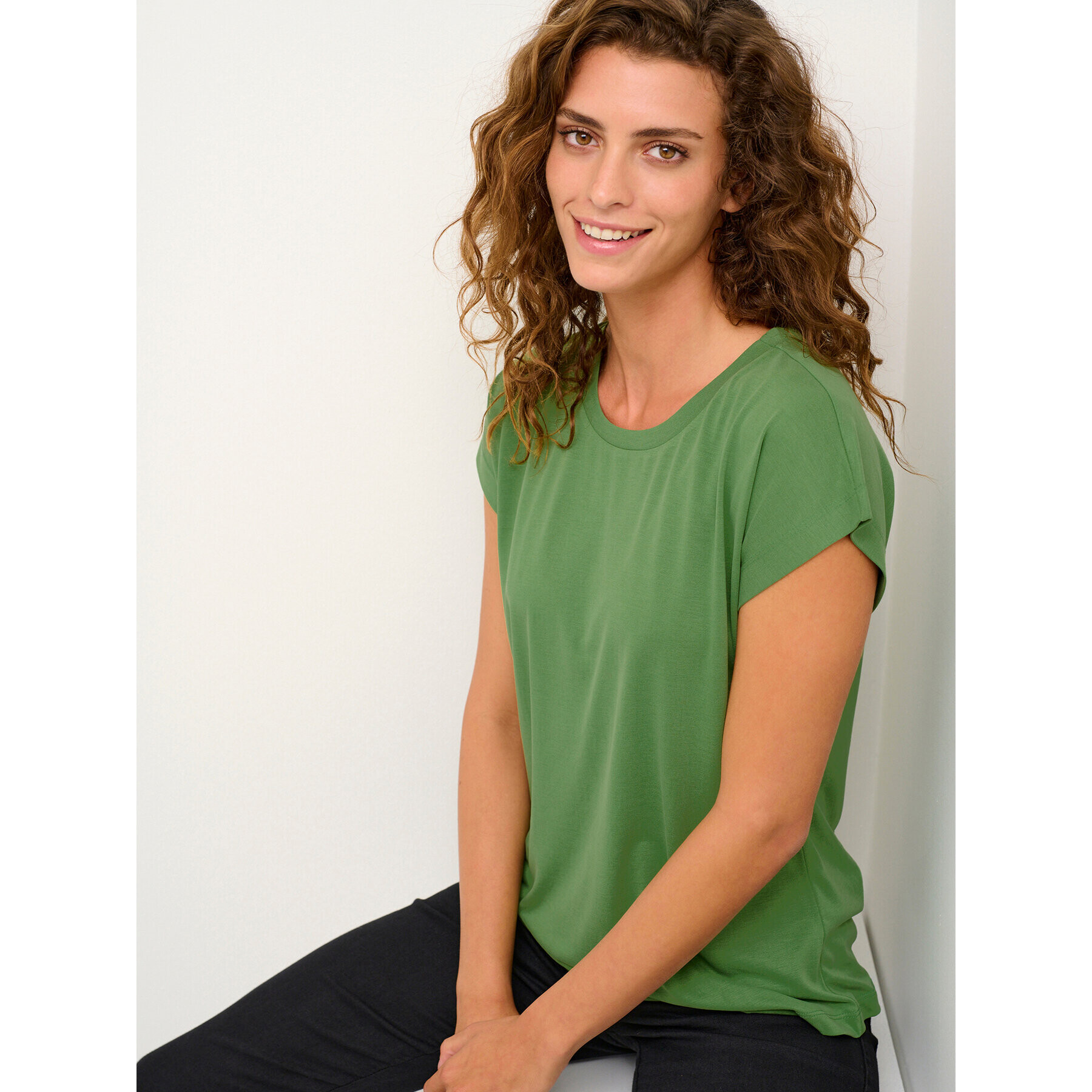 Kaffe Тишърт Kalise Marie 10506680 Зелен Regular Fit - Pepit.bg