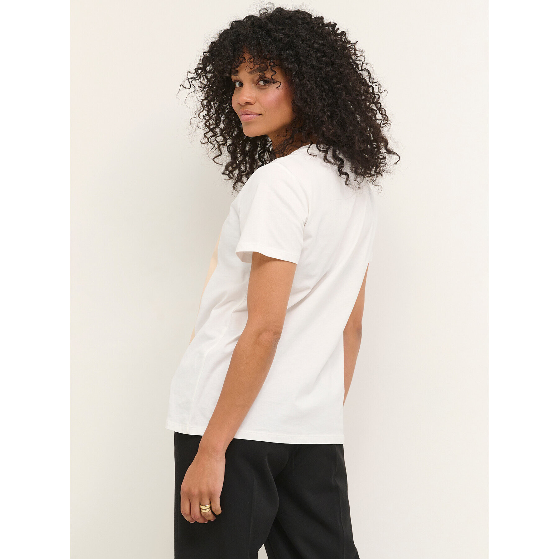 Kaffe Тишърт Kamila 10507176 Бял Regular Fit - Pepit.bg