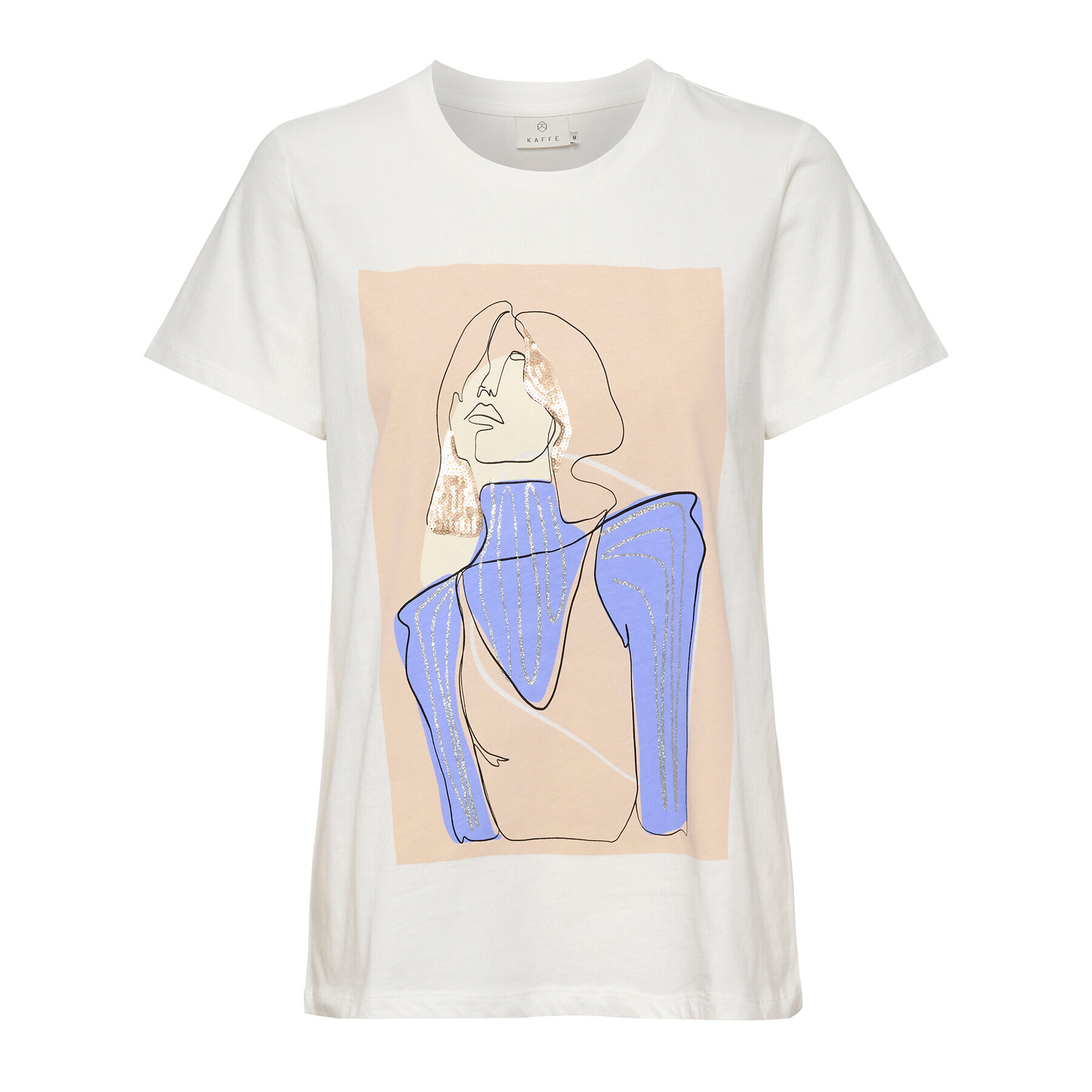 Kaffe Тишърт Kamila 10507176 Бял Regular Fit - Pepit.bg