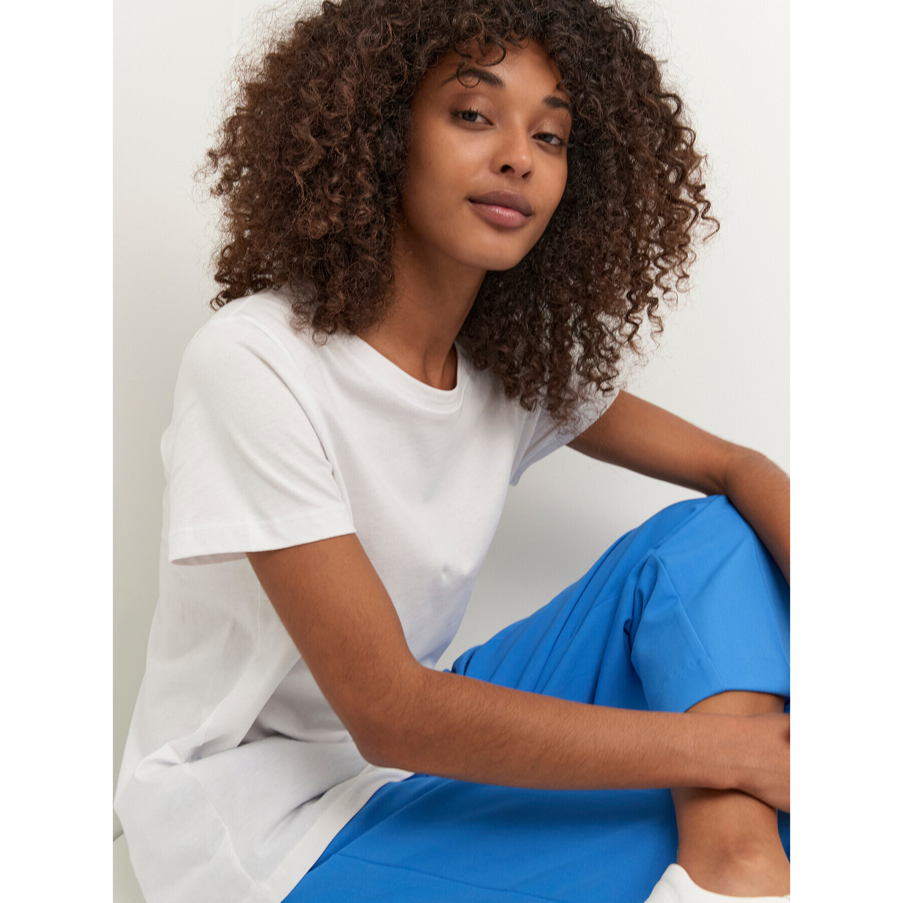 Kaffe Тишърт Marin 10506137 Бял Regular Fit - Pepit.bg