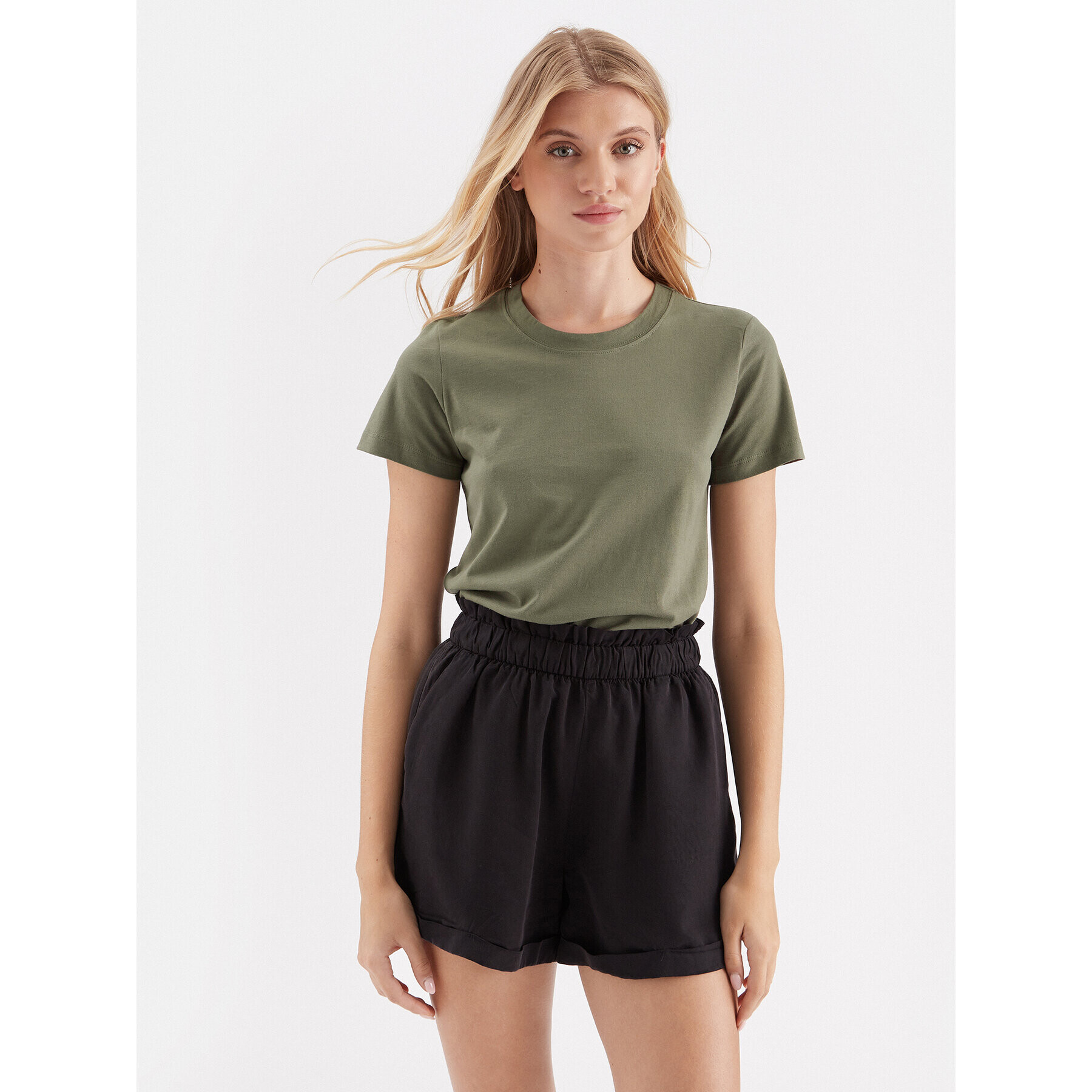 Kaffe Тишърт Marin 10506137 Зелен Regular Fit - Pepit.bg