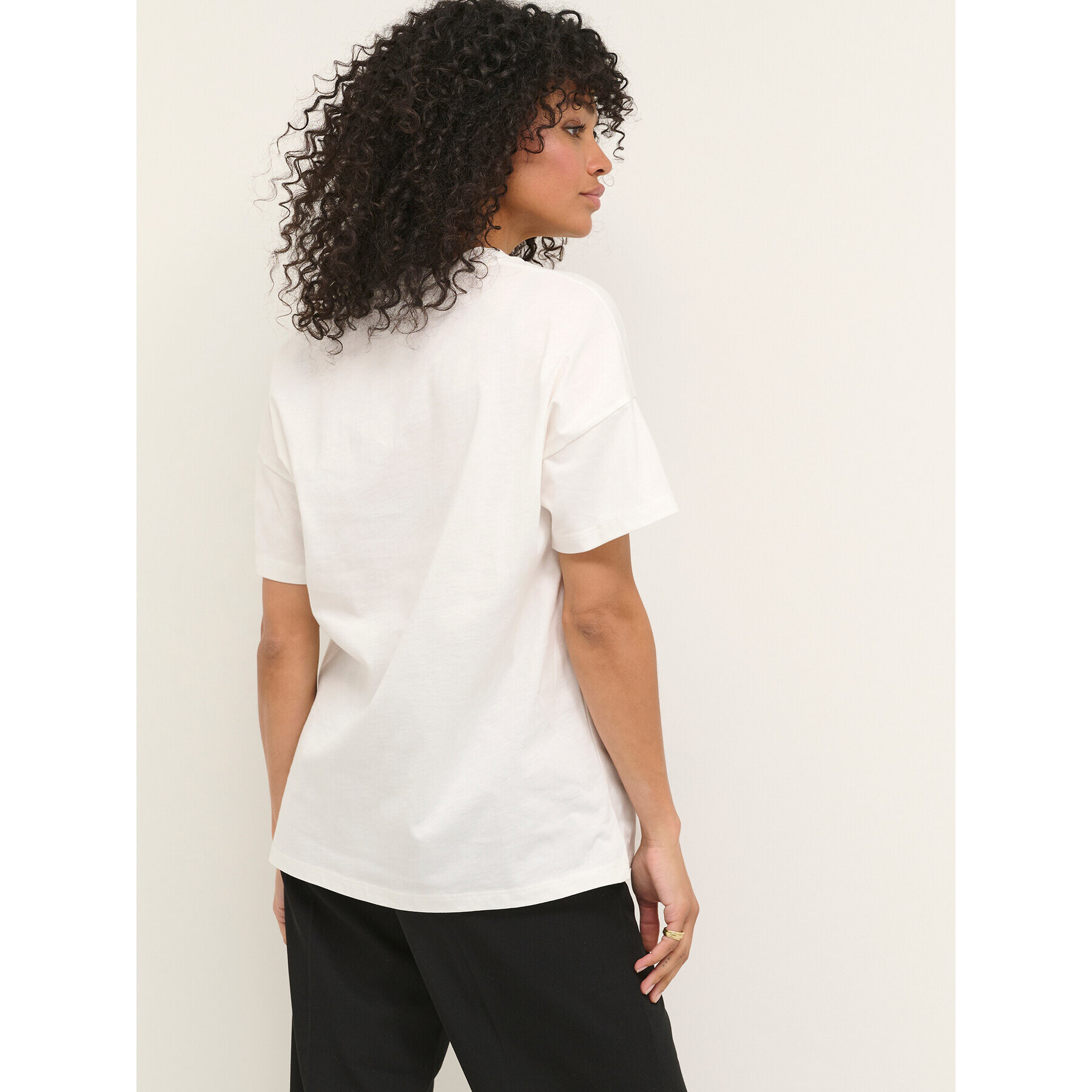 Kaffe Тишърт Natasja 10507082 Бял Boxy Fit - Pepit.bg