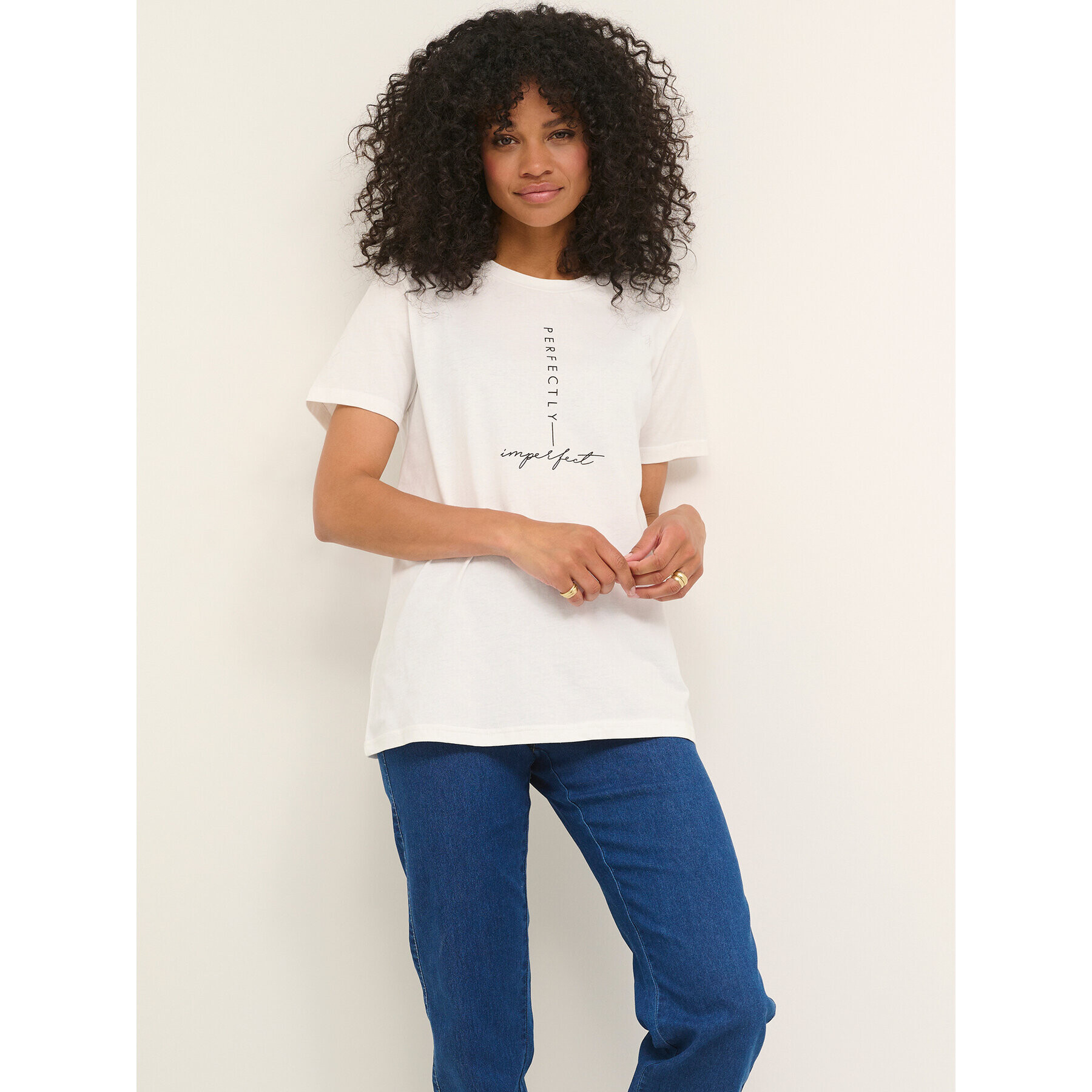 Kaffe Тишърт Nia 10507087 Бял Regular Fit - Pepit.bg