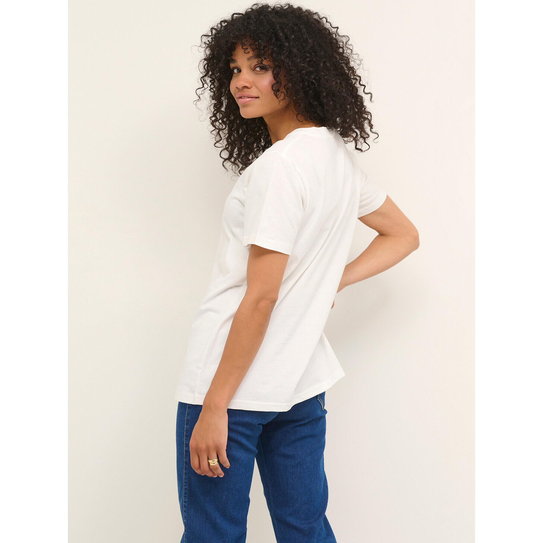 Kaffe Тишърт Nia 10507087 Бял Regular Fit - Pepit.bg