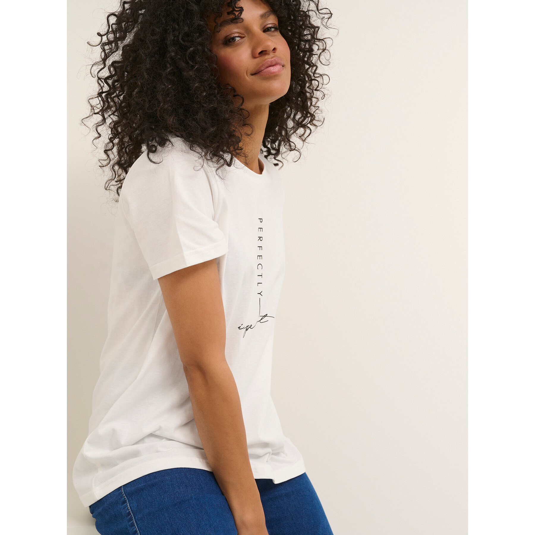 Kaffe Тишърт Nia 10507087 Бял Regular Fit - Pepit.bg