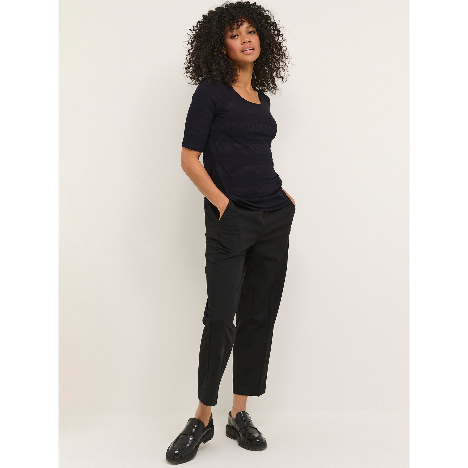 Kaffe Тишърт Ria 10506944 Черен Slim Fit - Pepit.bg