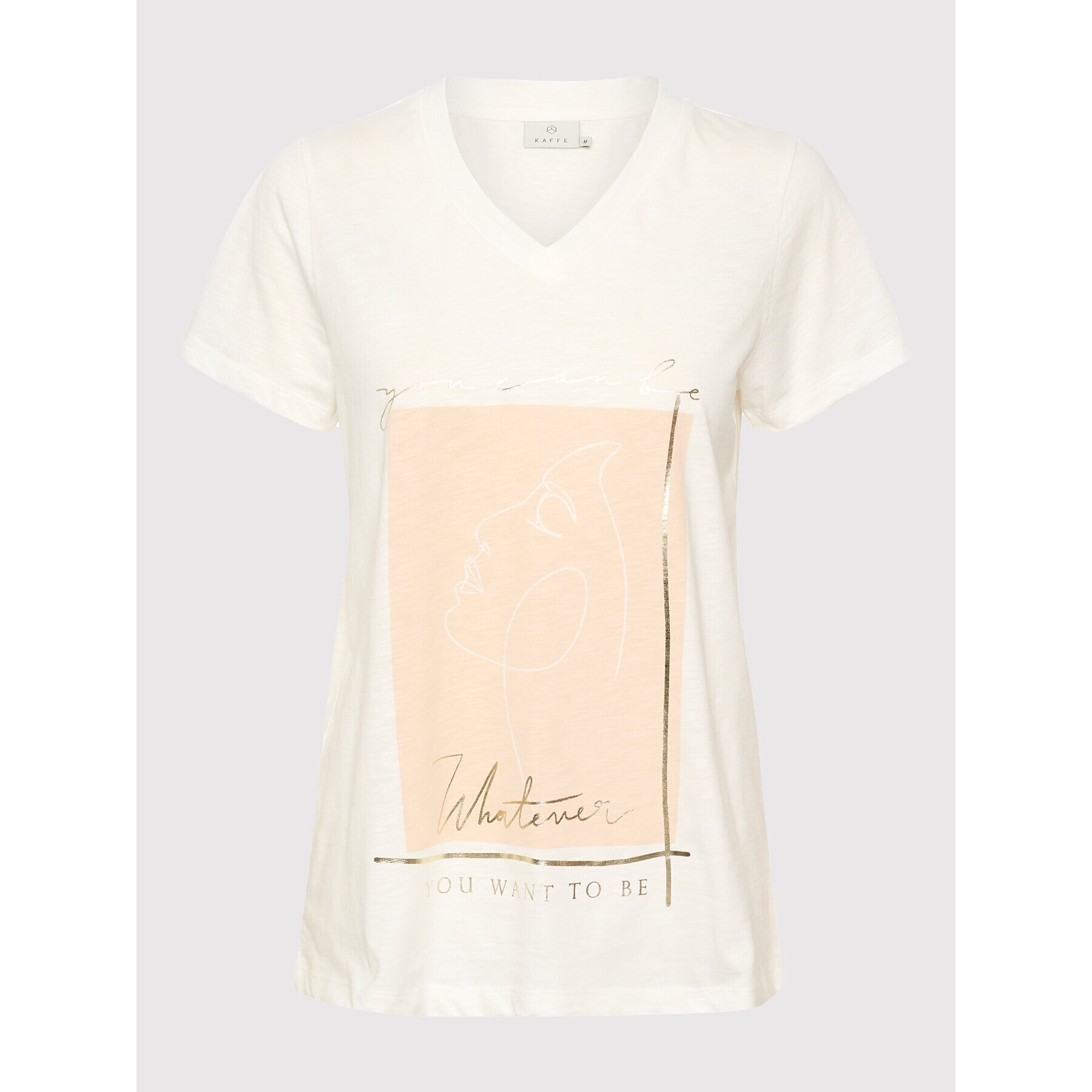 Kaffe Тишърт Sissie 10506733 Бял Regular Fit - Pepit.bg