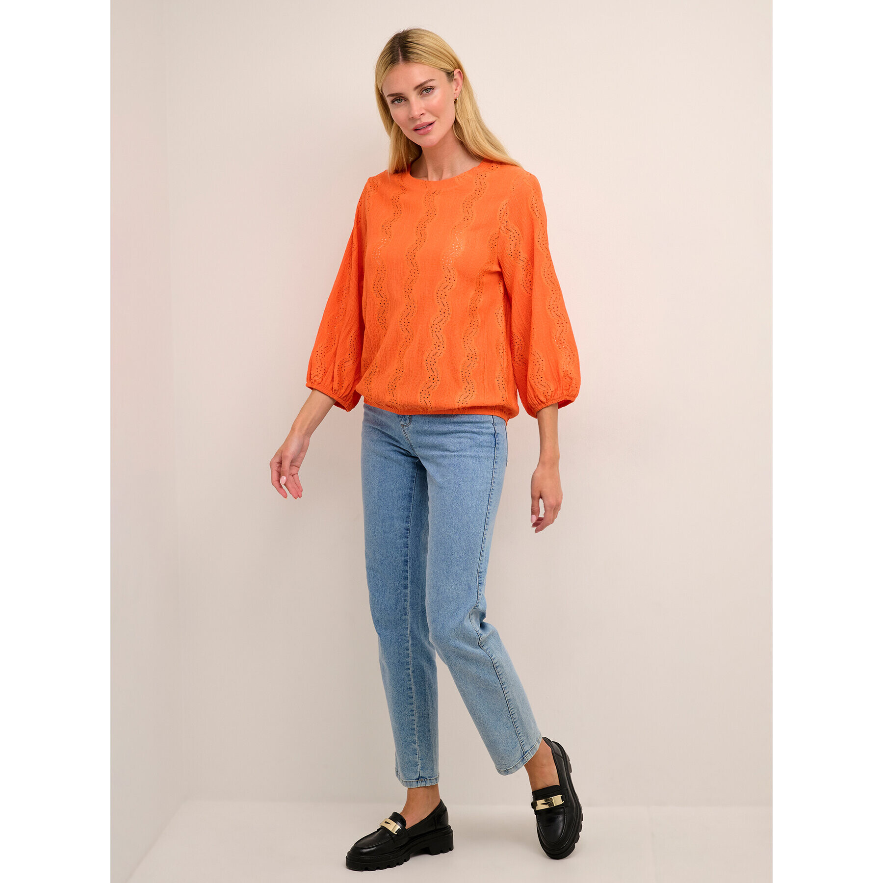 Kaffe Тишърт Tio 10507286 Оранжев Loose Fit - Pepit.bg