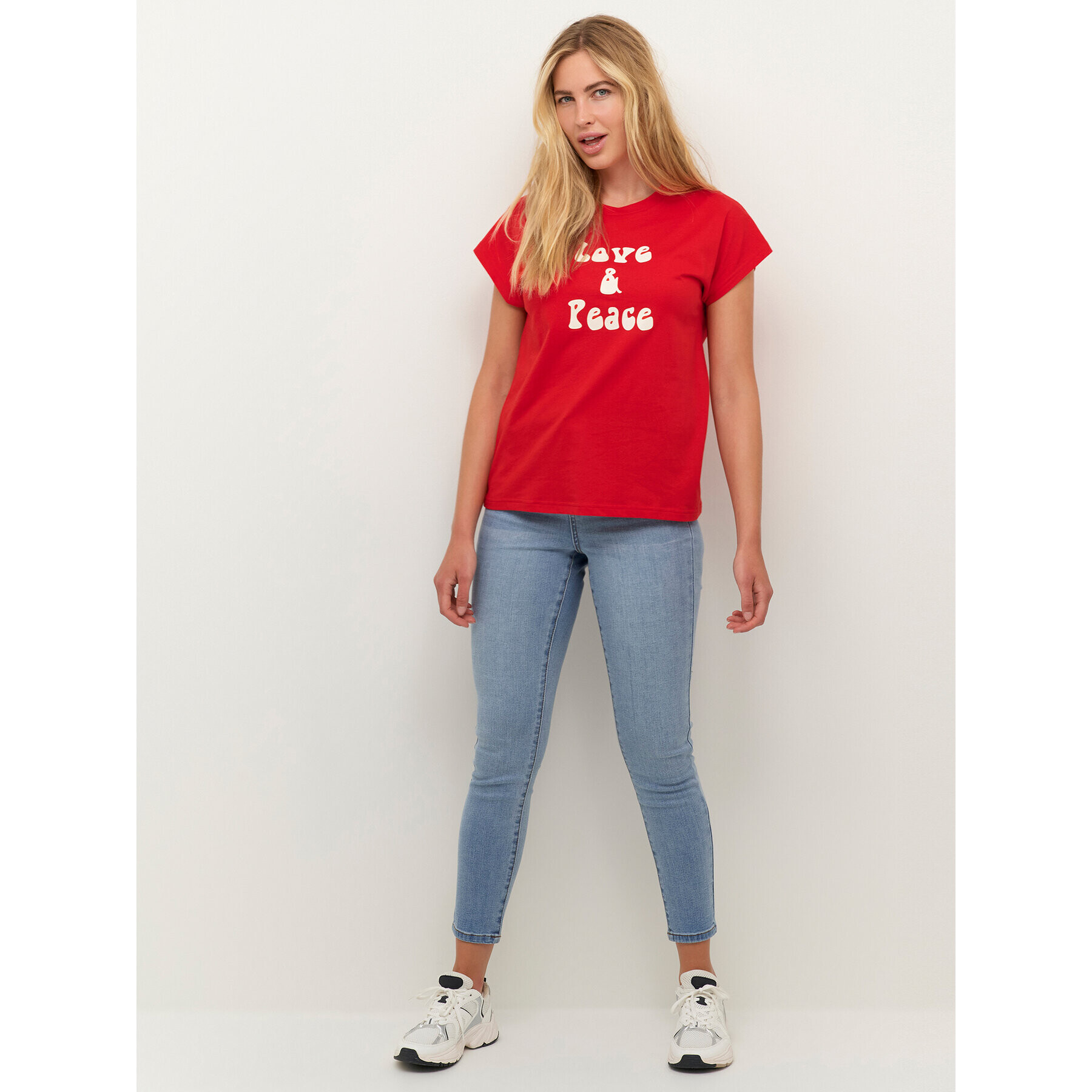 Kaffe Тишърт Yrma 10507285 Червен Loose Fit - Pepit.bg