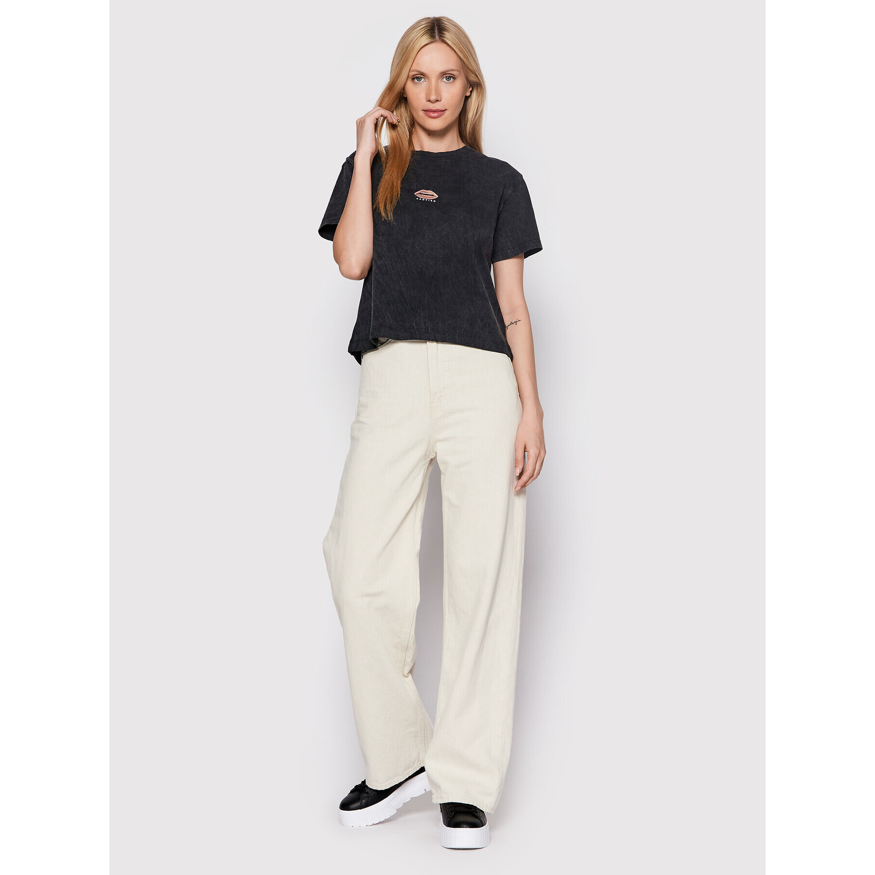 Kaotiko Тишърт Washed 80's AK008-01-M002 Черен Regular Fit - Pepit.bg