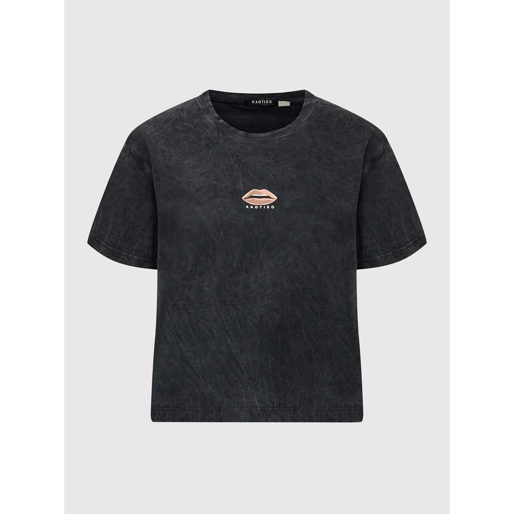 Kaotiko Тишърт Washed 80's AK008-01-M002 Черен Regular Fit - Pepit.bg