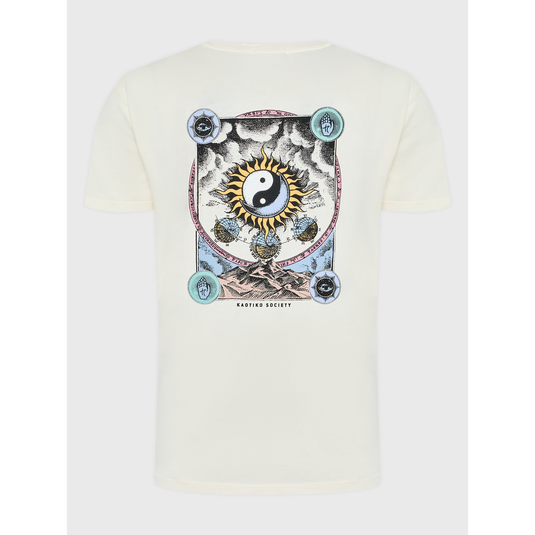 Kaotiko Тишърт Washed Eclipse AL019-01-G002 Бял Regular Fit - Pepit.bg