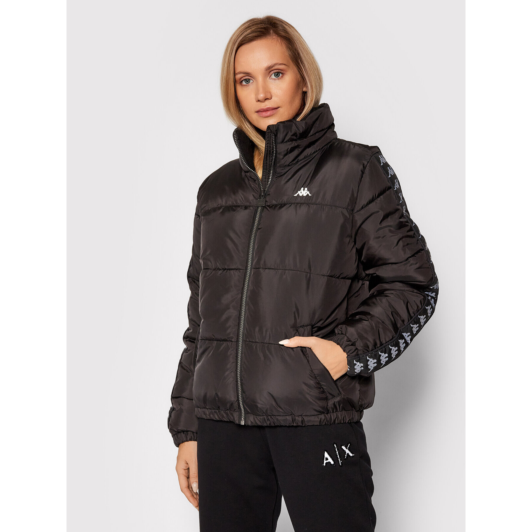 Kappa Пухено яке 310028 Черен Regular Fit - Pepit.bg