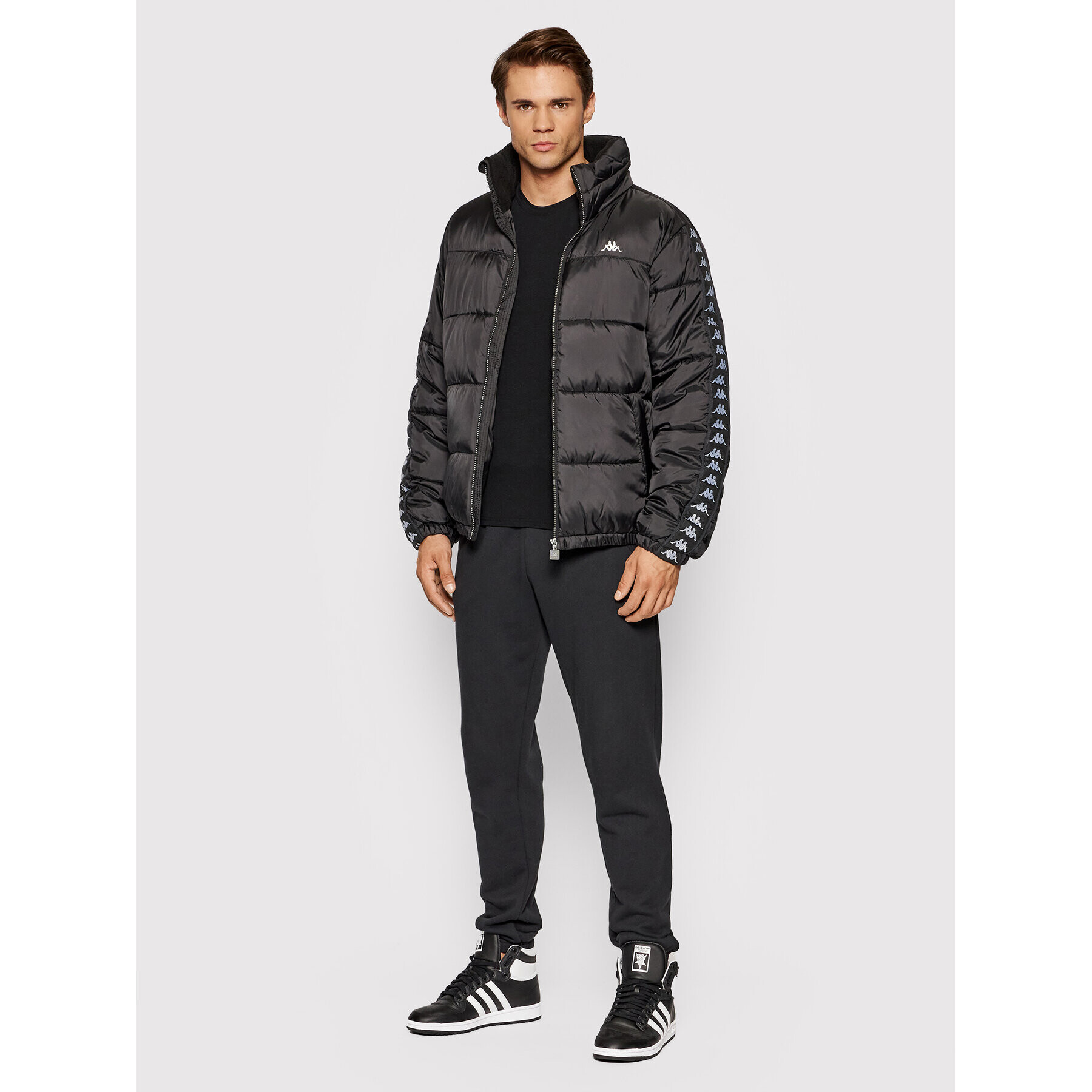 Kappa Пухено яке 310017 Черен Regular Fit - Pepit.bg