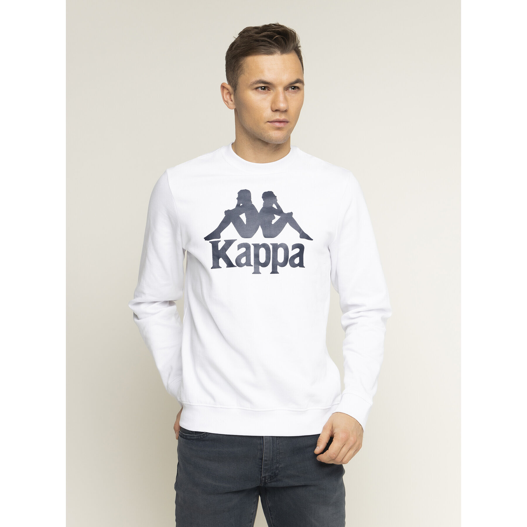 Kappa Суитшърт 703797 Бял Regular Fit - Pepit.bg