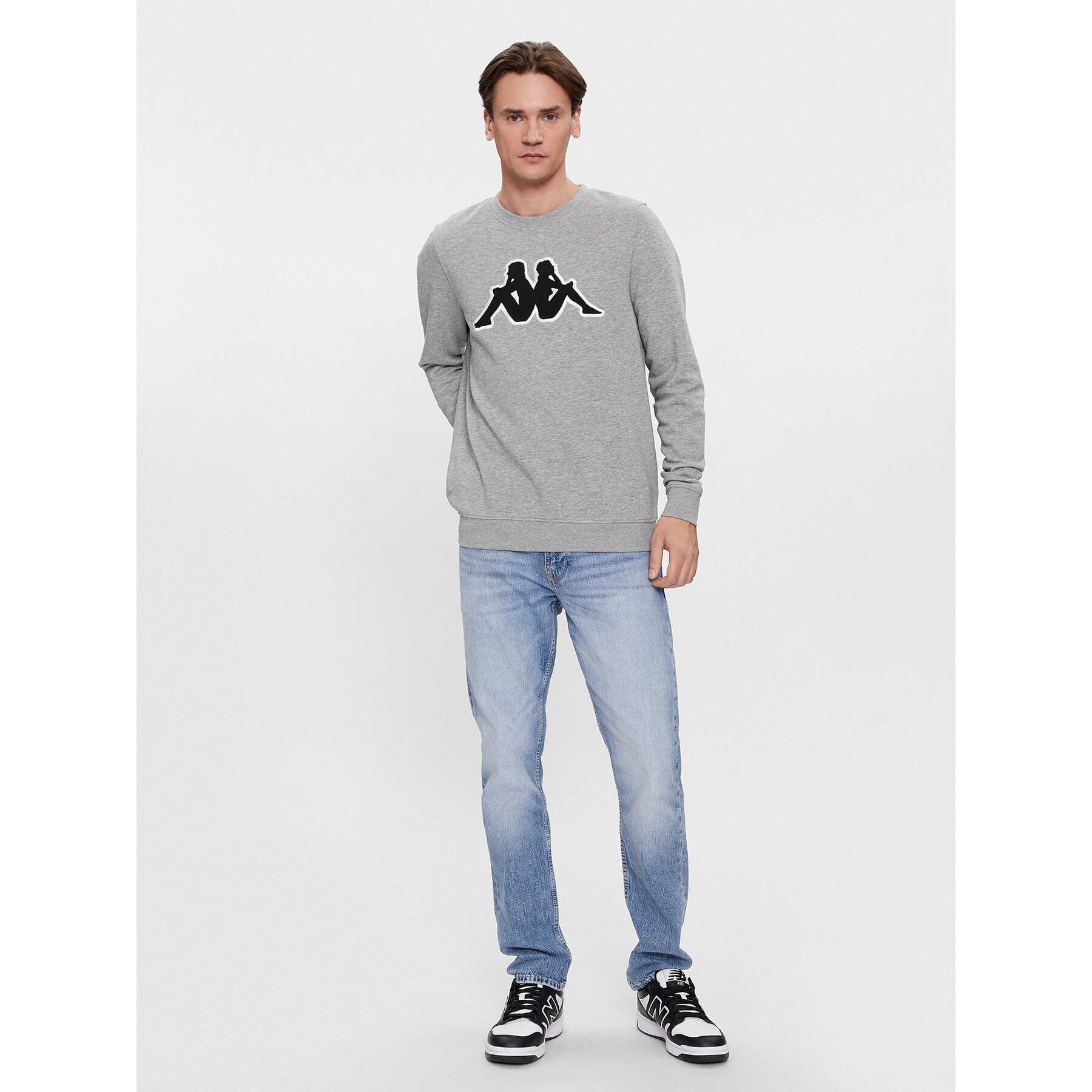 Kappa Суитшърт Airvit 3032BZ0 Сив Regular Fit - Pepit.bg