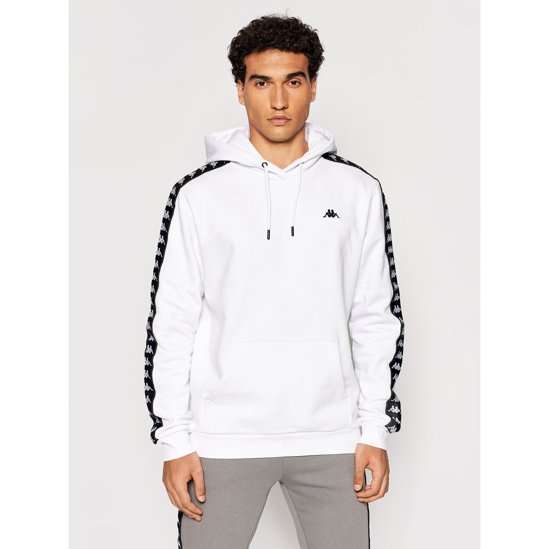 Kappa Суитшърт Joder 310008 Бял Regular Fit - Pepit.bg