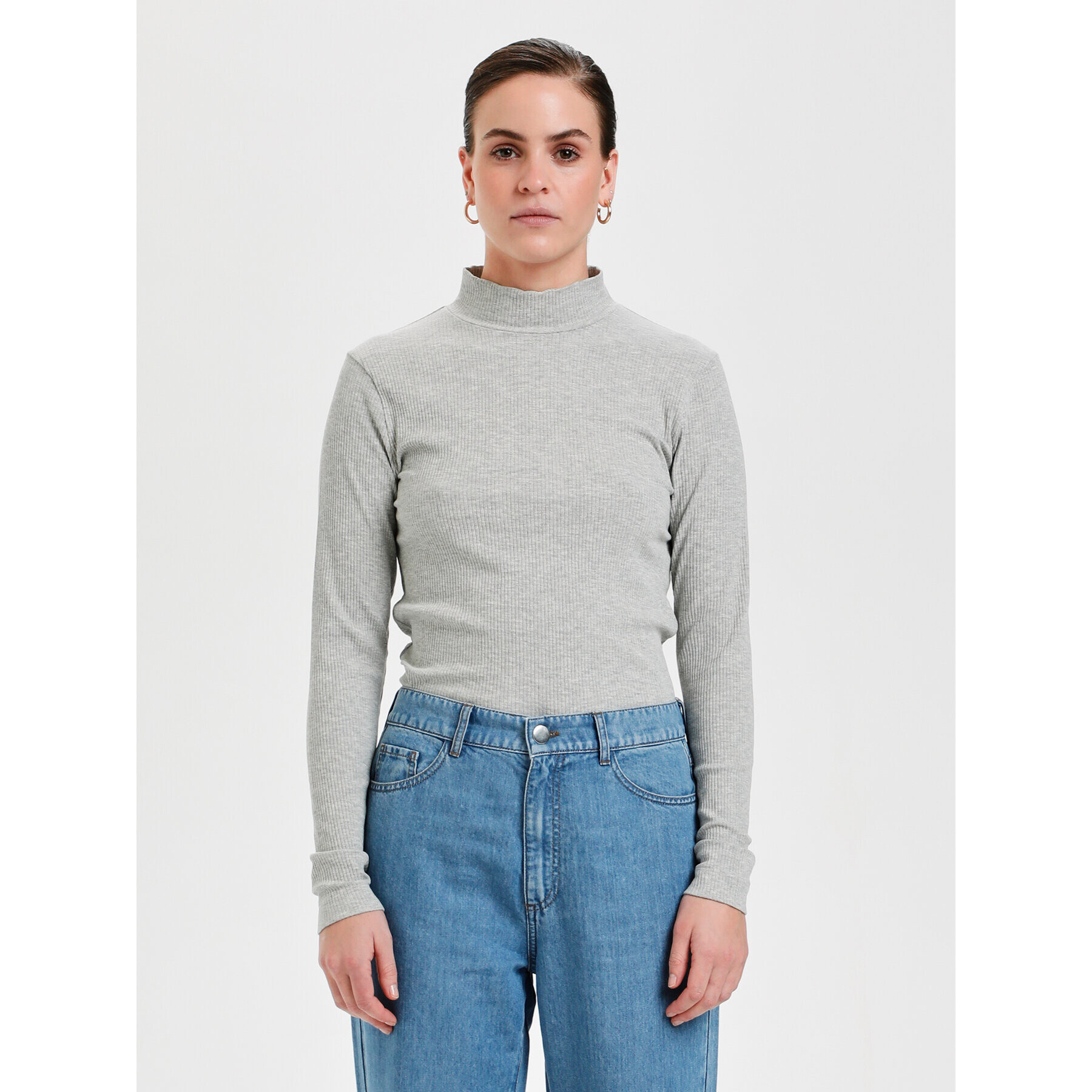 Karen by Simonsen Блуза Ezzie 10104067 Сив Classic Fit - Pepit.bg