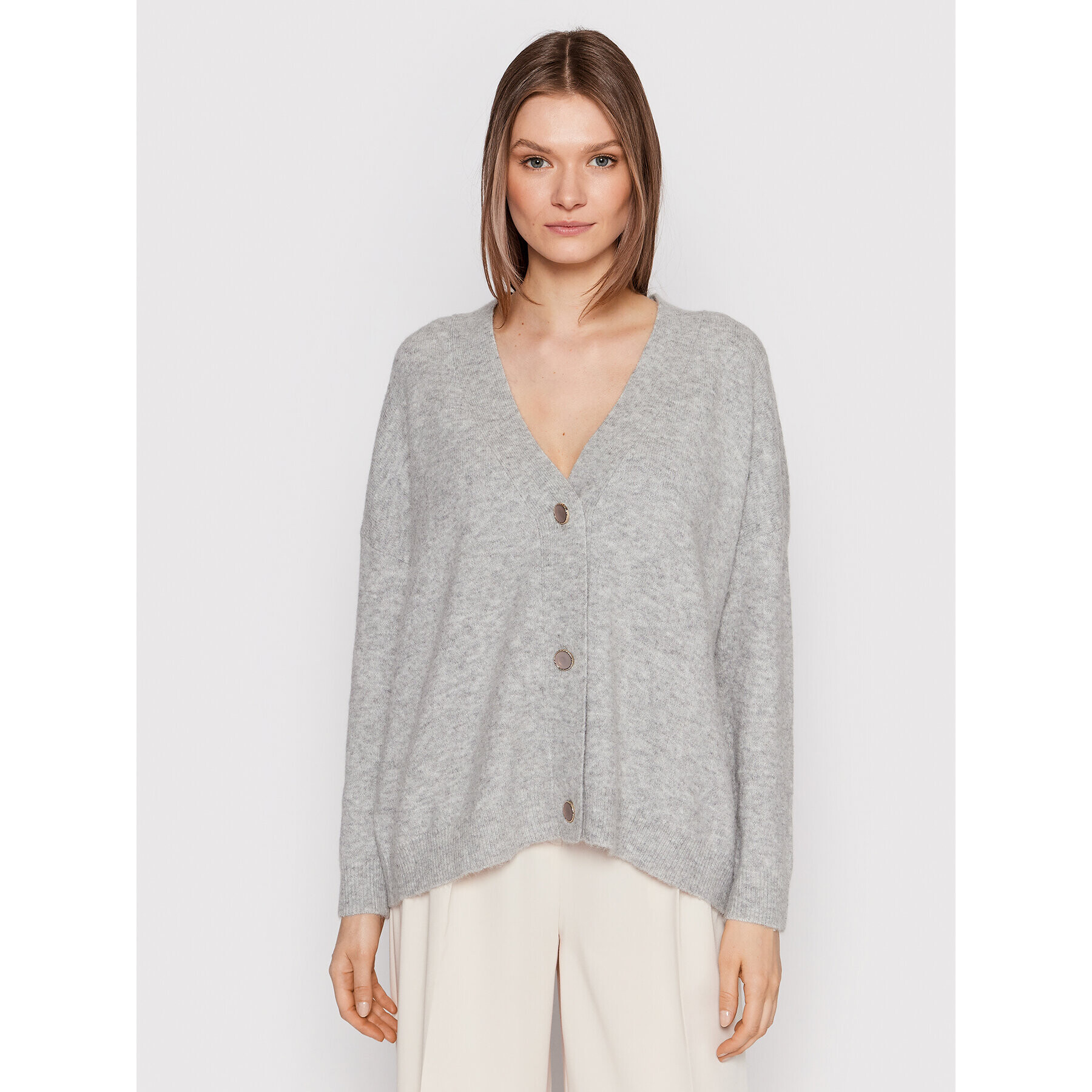 Karen by Simonsen Кардиган Nora 10103292 Сив Regular Fit - Pepit.bg