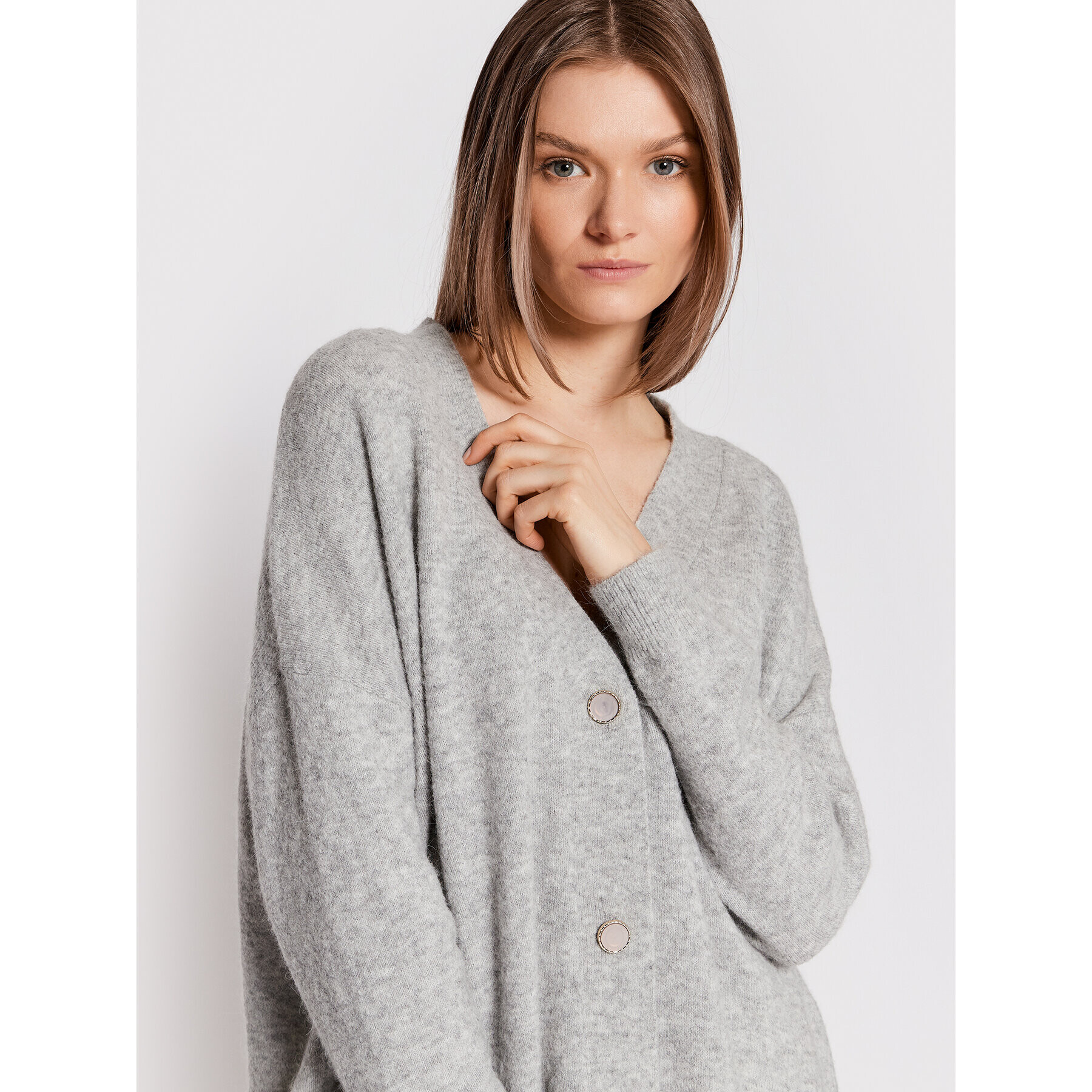 Karen by Simonsen Кардиган Nora 10103292 Сив Regular Fit - Pepit.bg