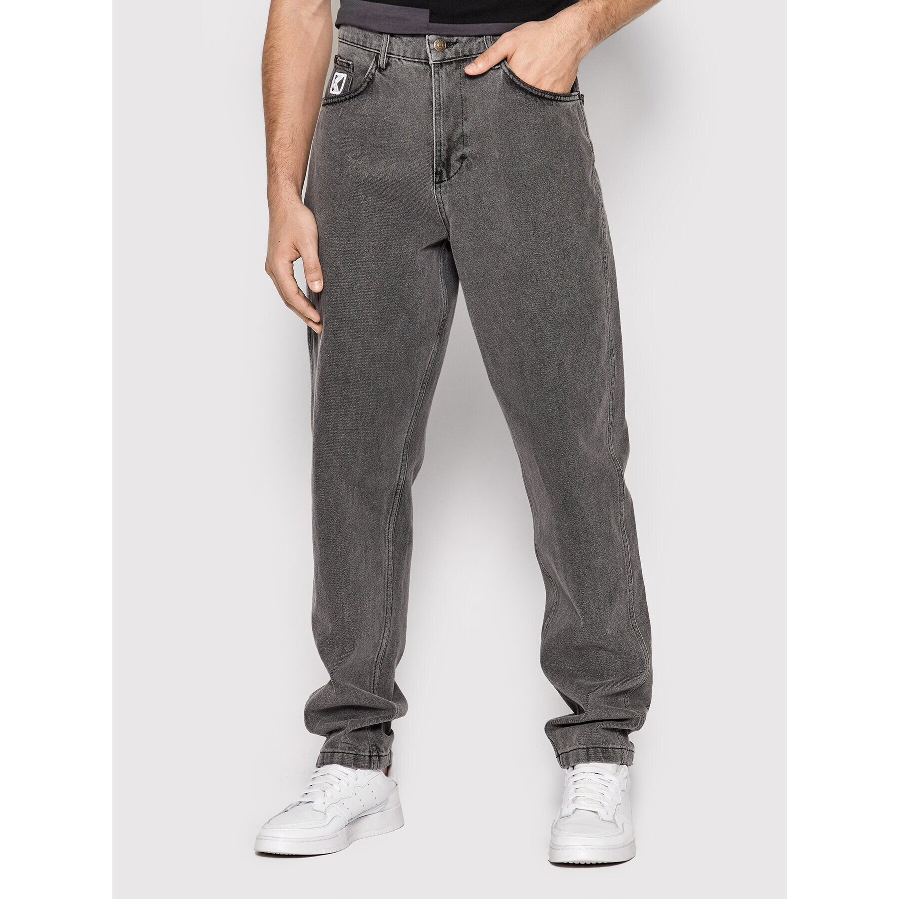 Karl Kani Дънки Small Signature 6000002 Сив Relaxed Fit - Pepit.bg