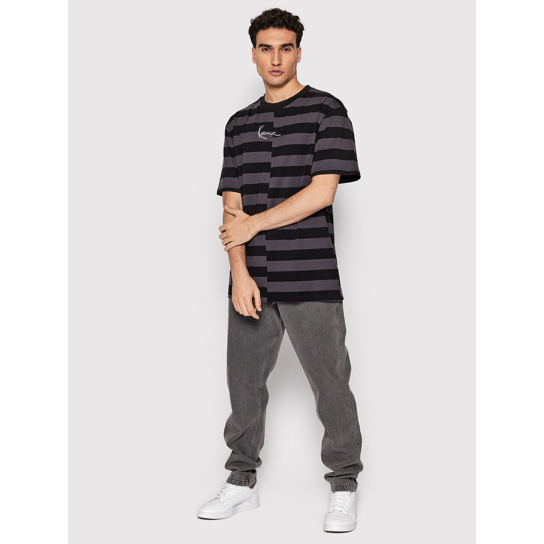 Karl Kani Дънки Small Signature 6000002 Сив Relaxed Fit - Pepit.bg