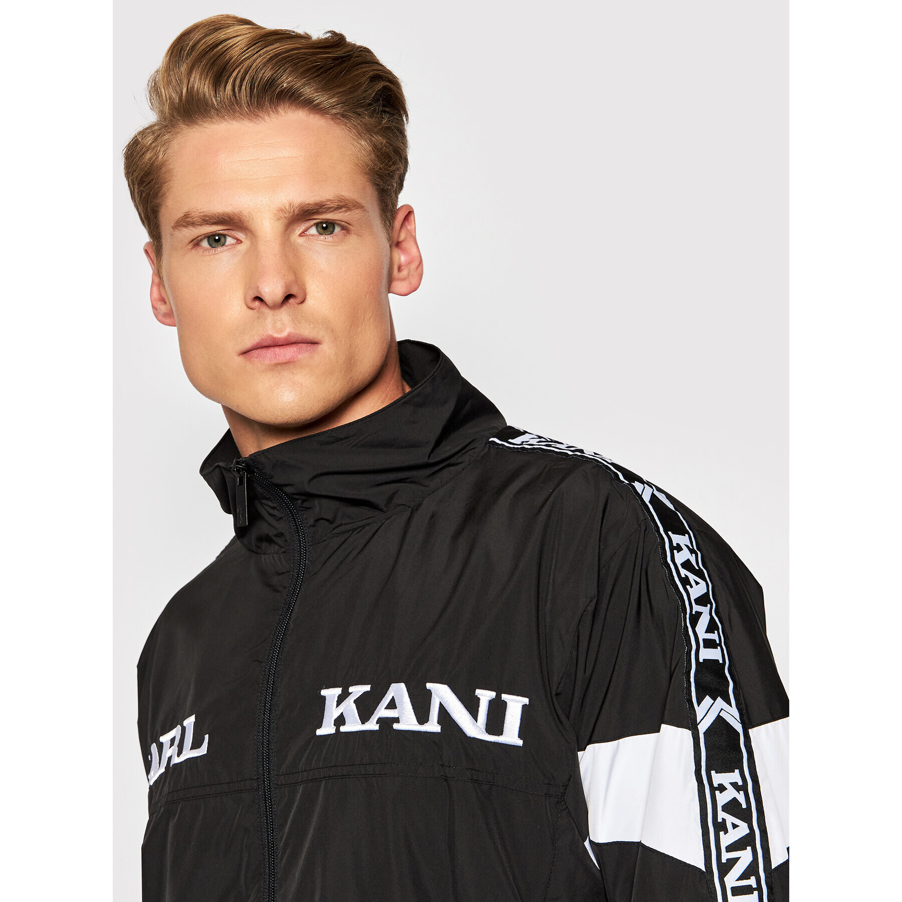 Karl Kani Преходно яке Retro Tape 6086924 Черен Regular Fit - Pepit.bg