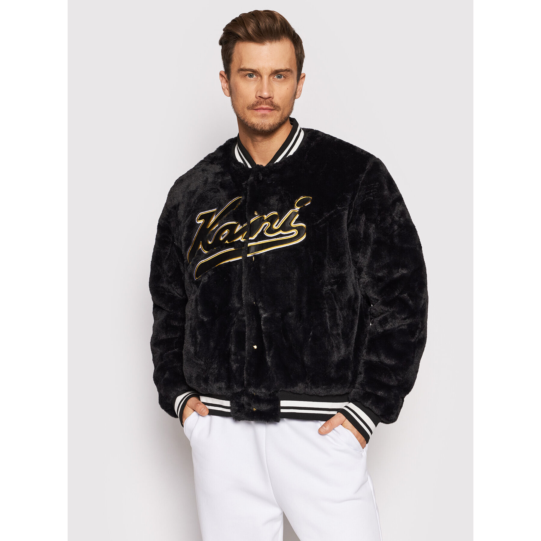 Karl Kani Преходно яке Varsity 6075100 Черен Regular Fit - Pepit.bg
