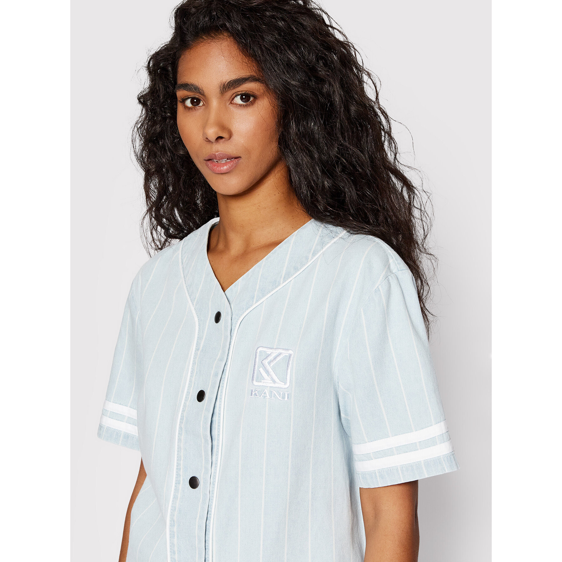 Karl Kani Риза Pinstripe Baseball 6133030 Син Regular Fit - Pepit.bg