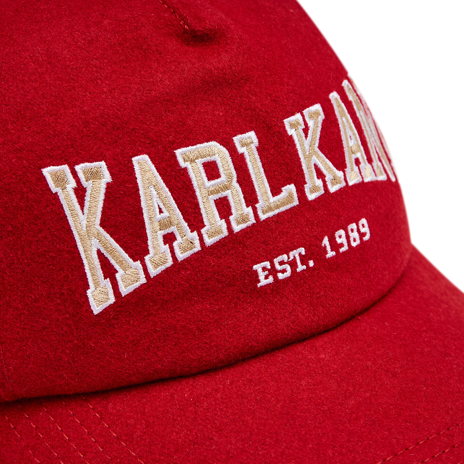 Karl Kani Шапка с козирка KK College Signature Wool Blend Cap KA-233-001-1 Червен - Pepit.bg