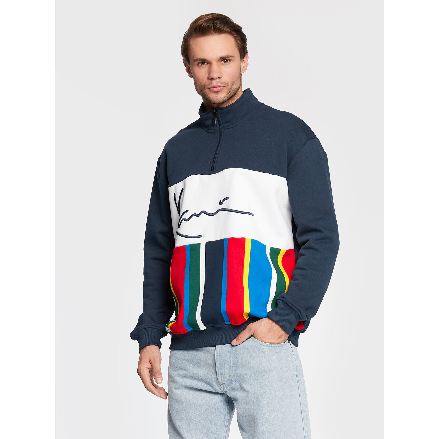 Karl Kani Суитшърт Signature Block Stripe 6027341 Цветен Relaxed Fit - Pepit.bg