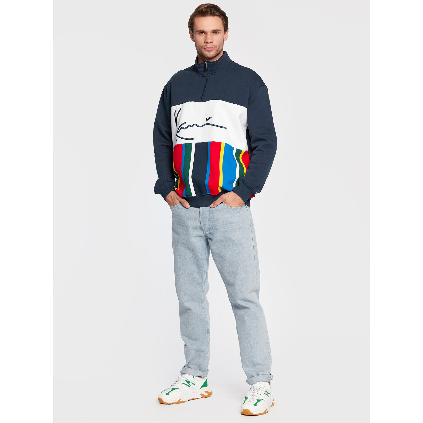 Karl Kani Суитшърт Signature Block Stripe 6027341 Цветен Relaxed Fit - Pepit.bg